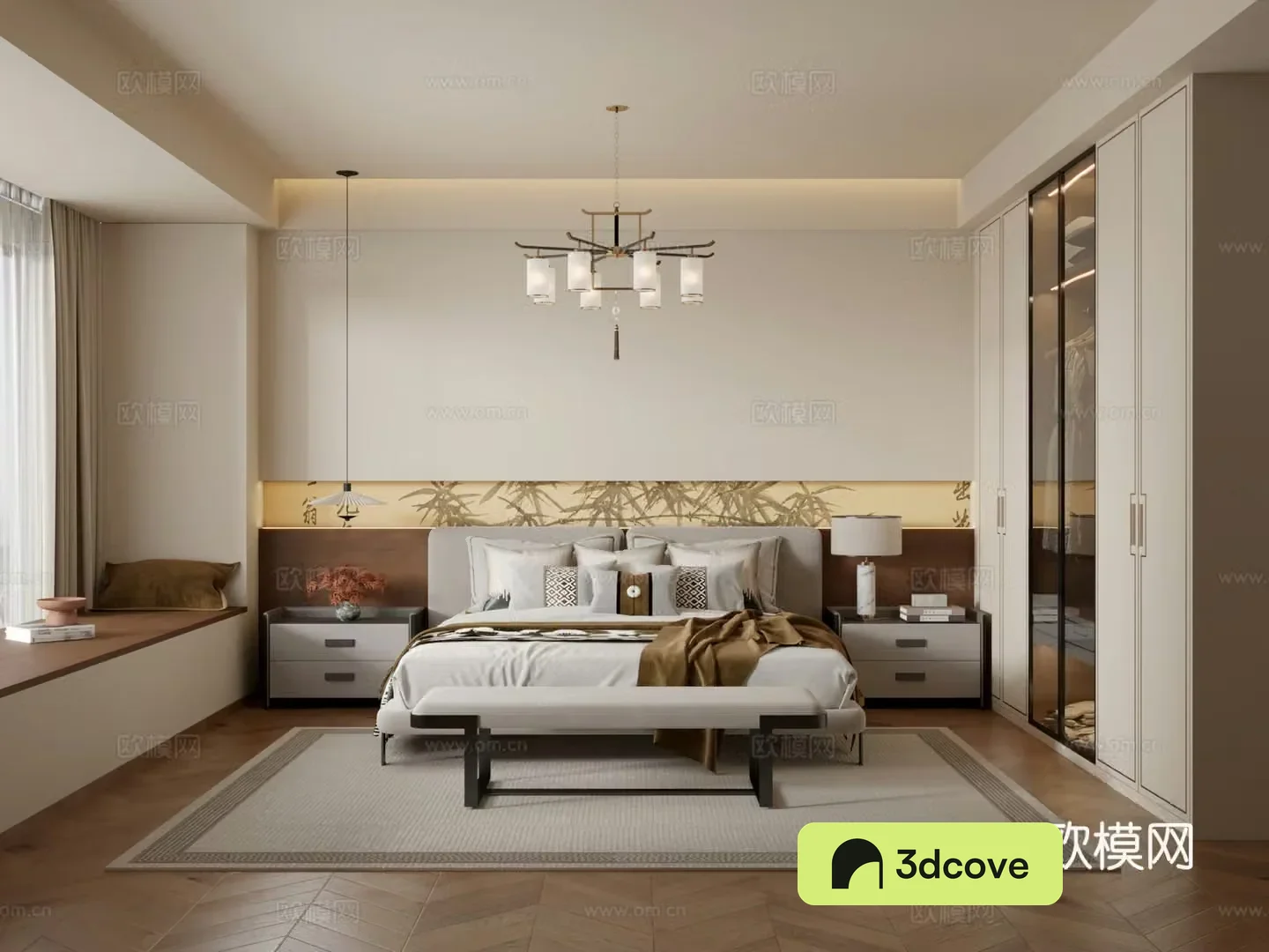 New Chinese style bedroom master bedroom