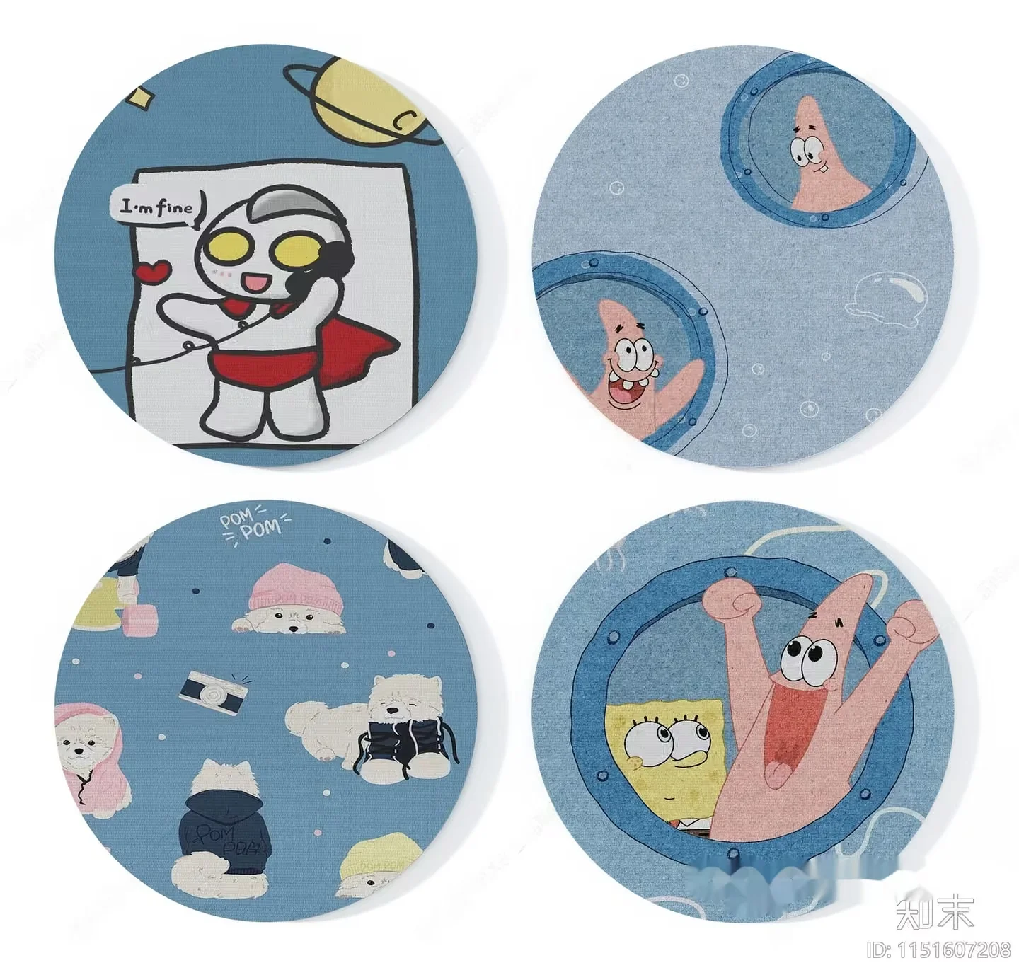 The Image Features A Collection Of Four Cartoon Characters Each With Distinct Designs And 3D Model – 9199 – VRAY Render