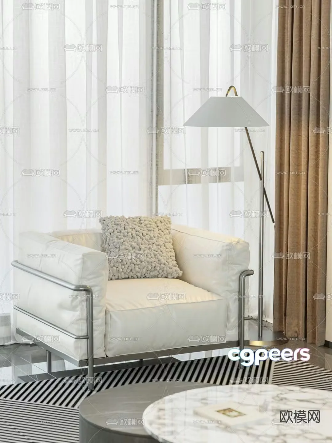 Single sofa leisure sofa 3d model