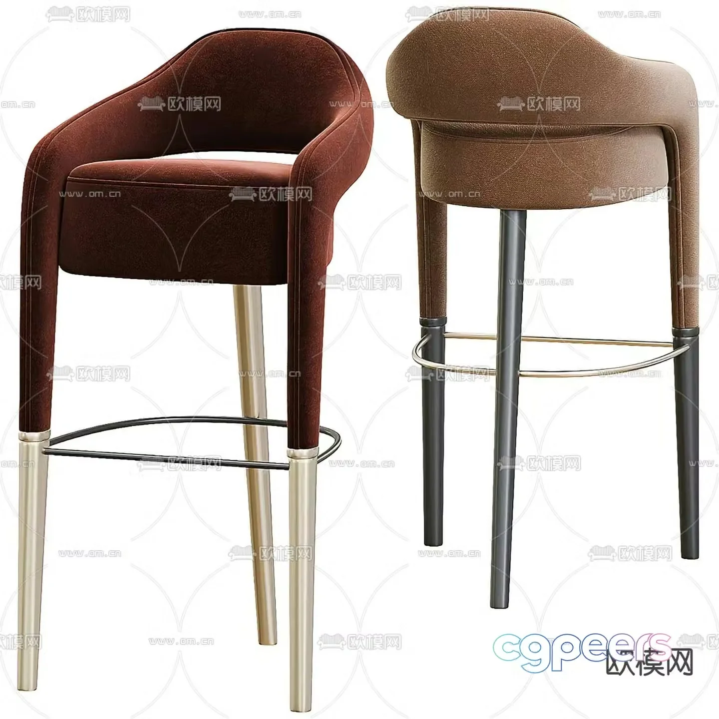 INVICTA light luxury bar stool bar stool high stool 3D model