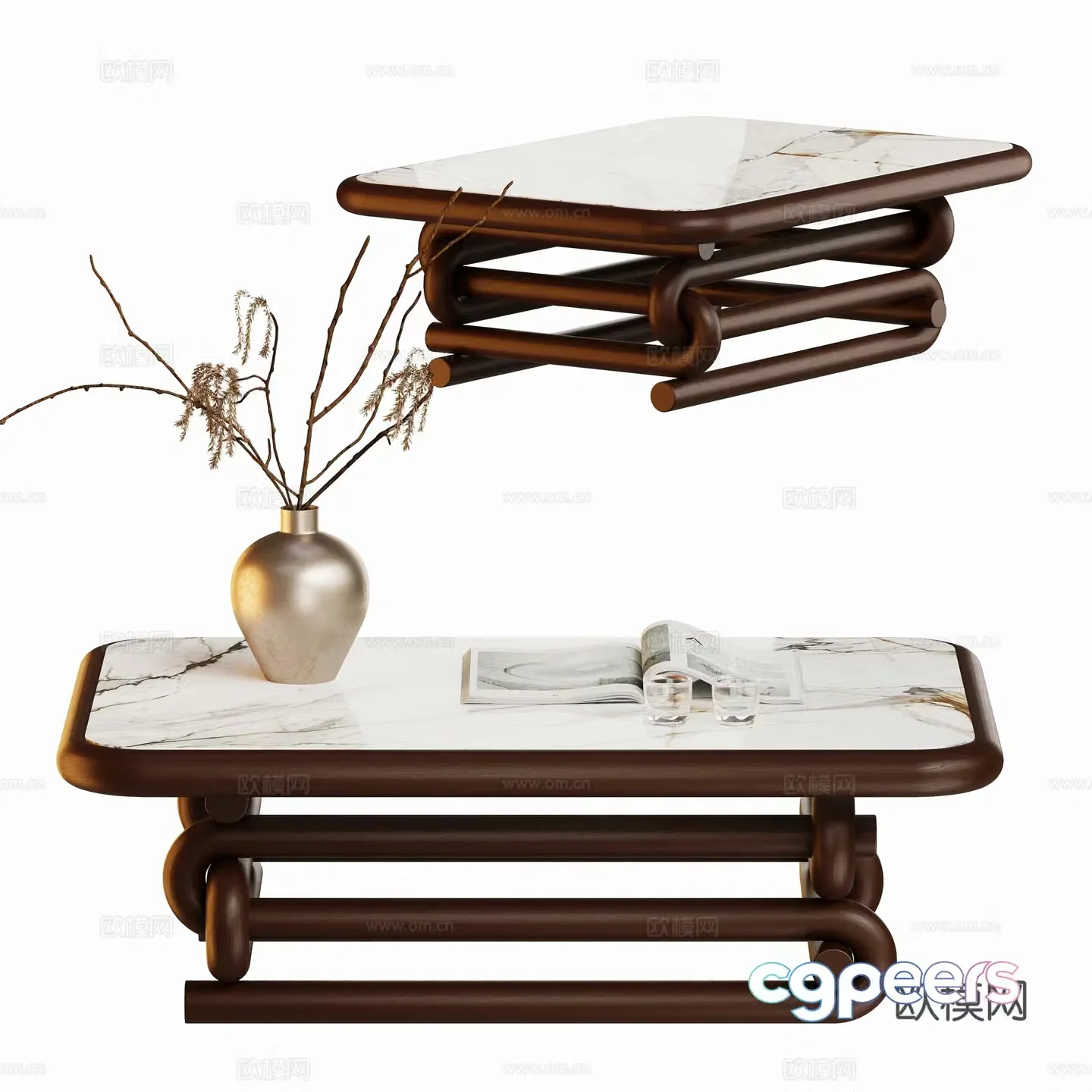 Modern Chinese art coffee table 3D model