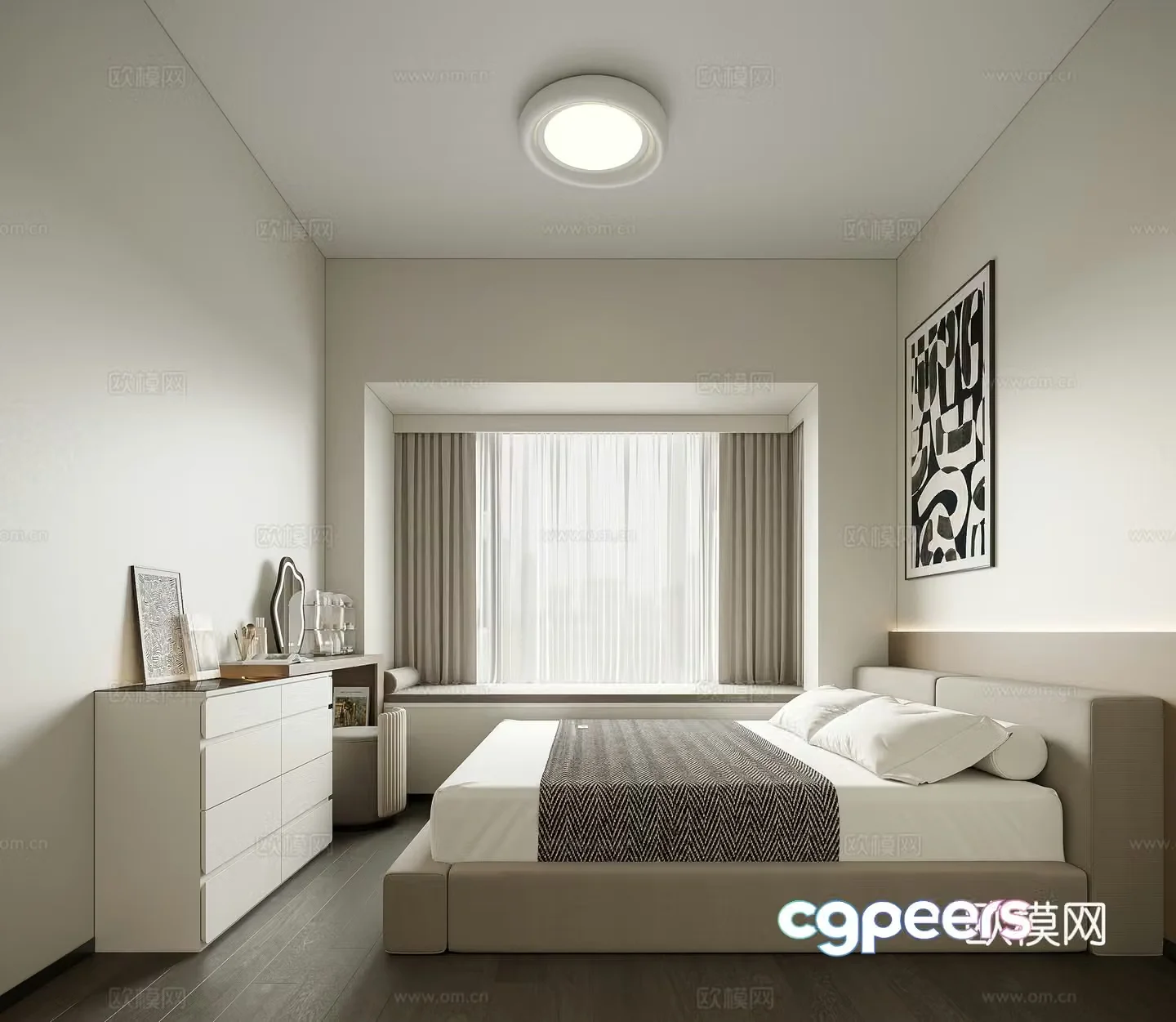 Modern master bedroom 3d model