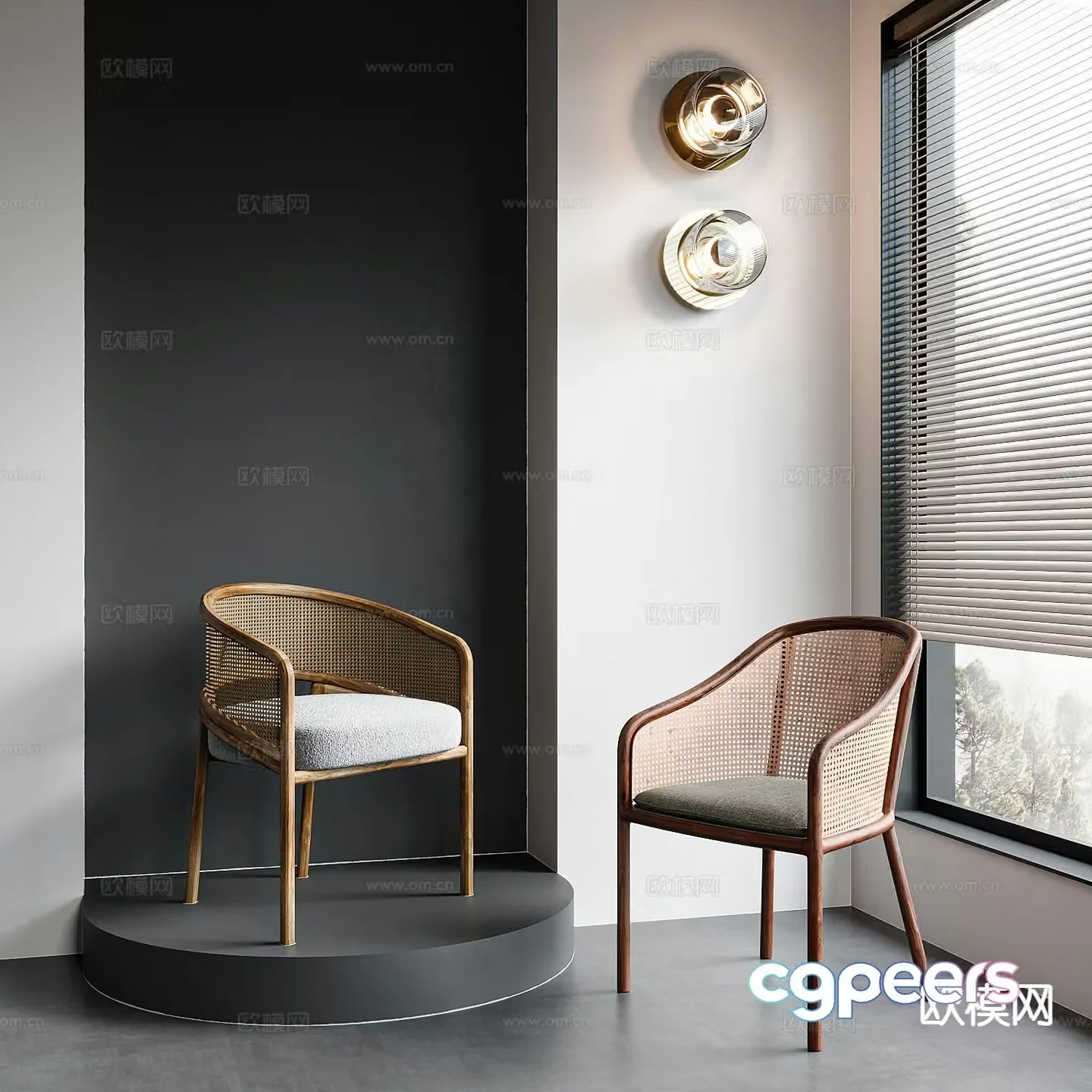 Wabi-sabi style leisure chair 3d model