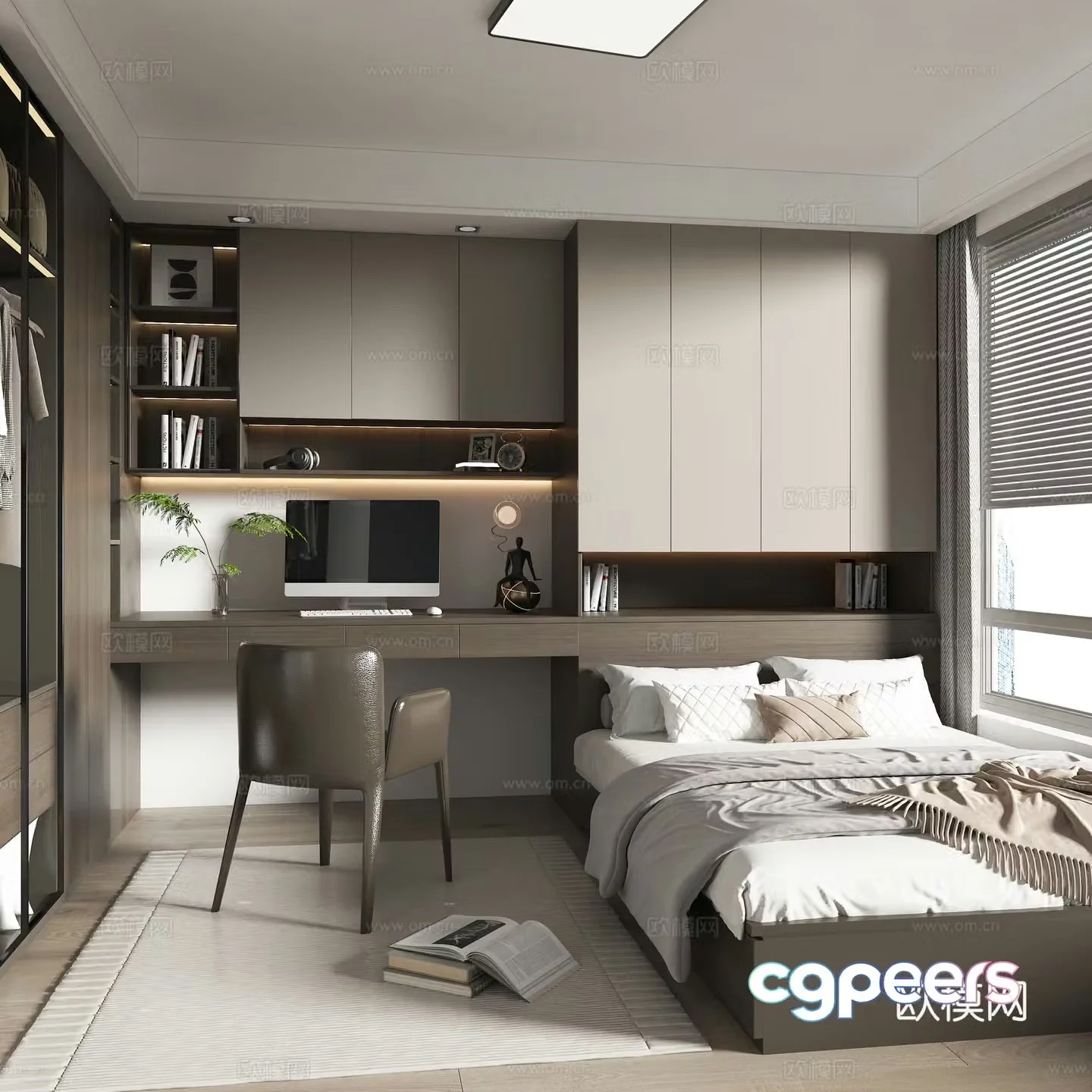 Modern home tatami bedroom 3D model 3D model