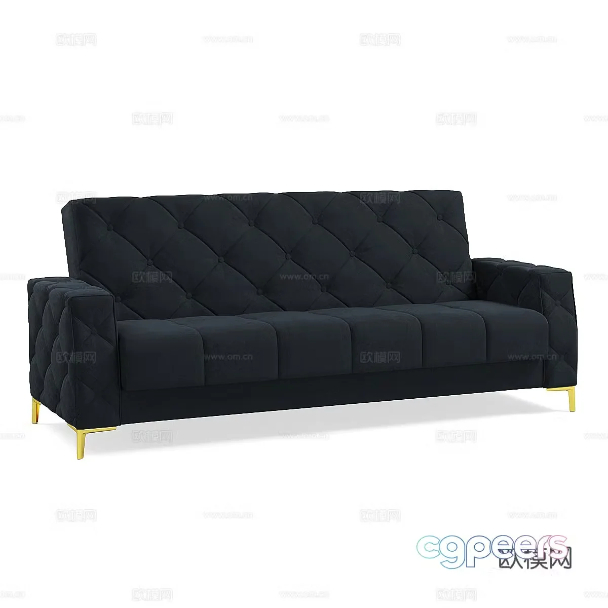Simple European multi-person sofa living room sofa 3d model