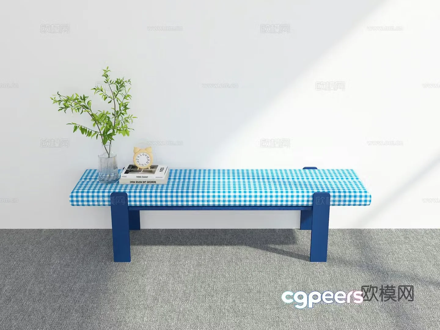 Modern bed stool 3d model