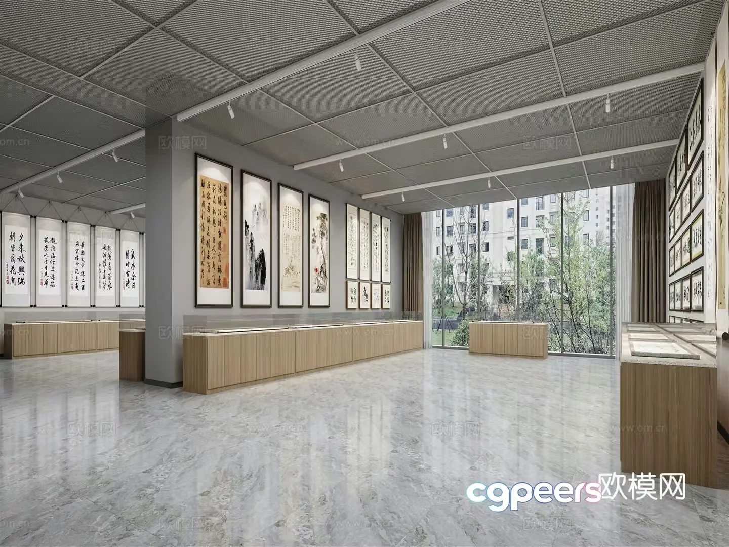 Modern Craftsman Calligraphy Museum Craftsman Spiritual Culture Museum Exhibition Hall Cultural Exhibition Hall Museum Culture 3D Model