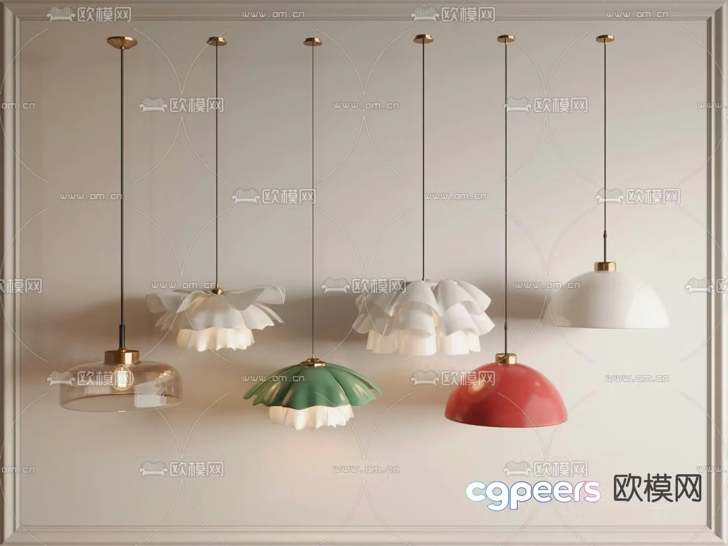 Petal chandelier bedside chandelier 3d model