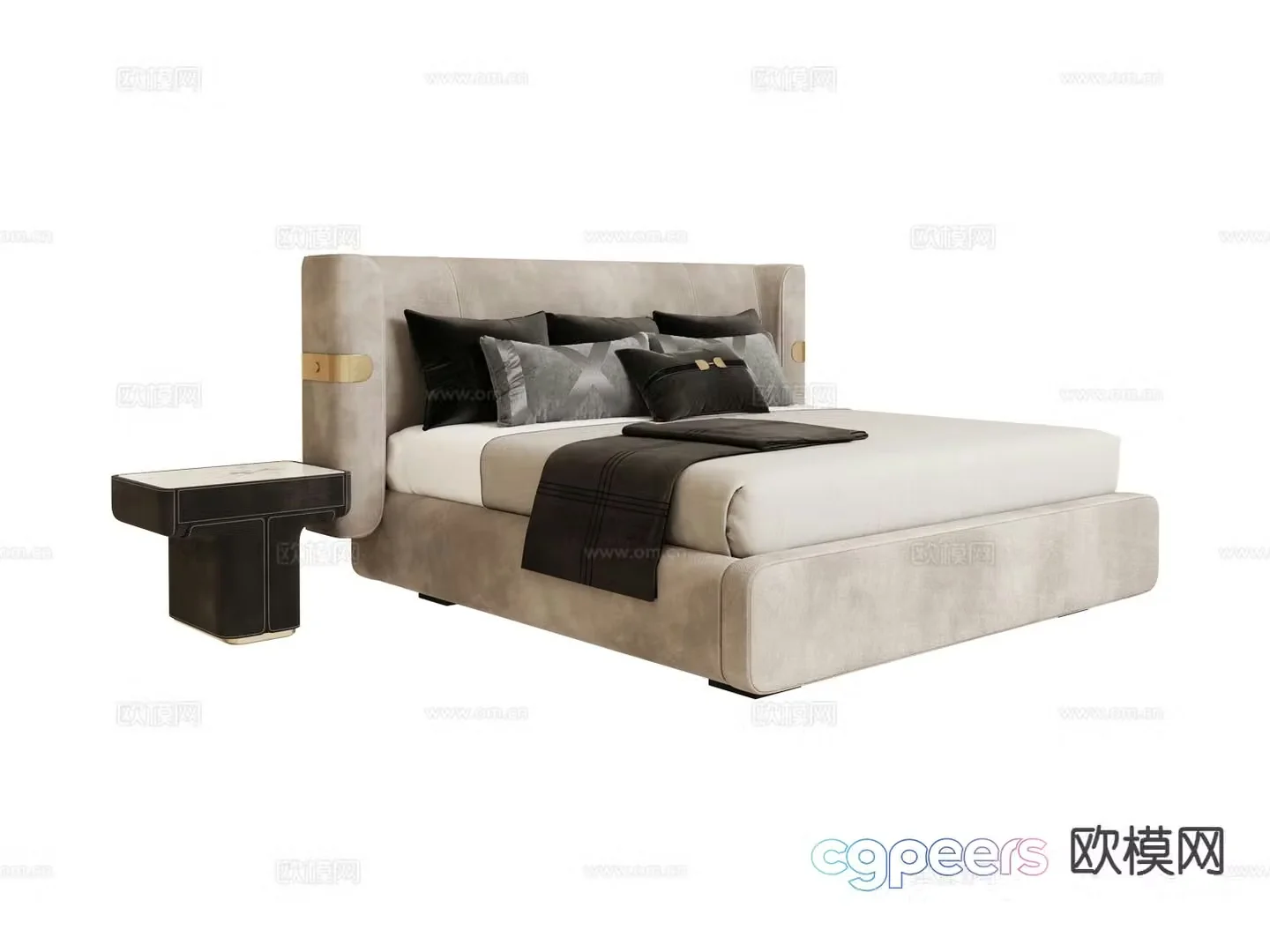 Longhi-Mi bed double bed 3d model