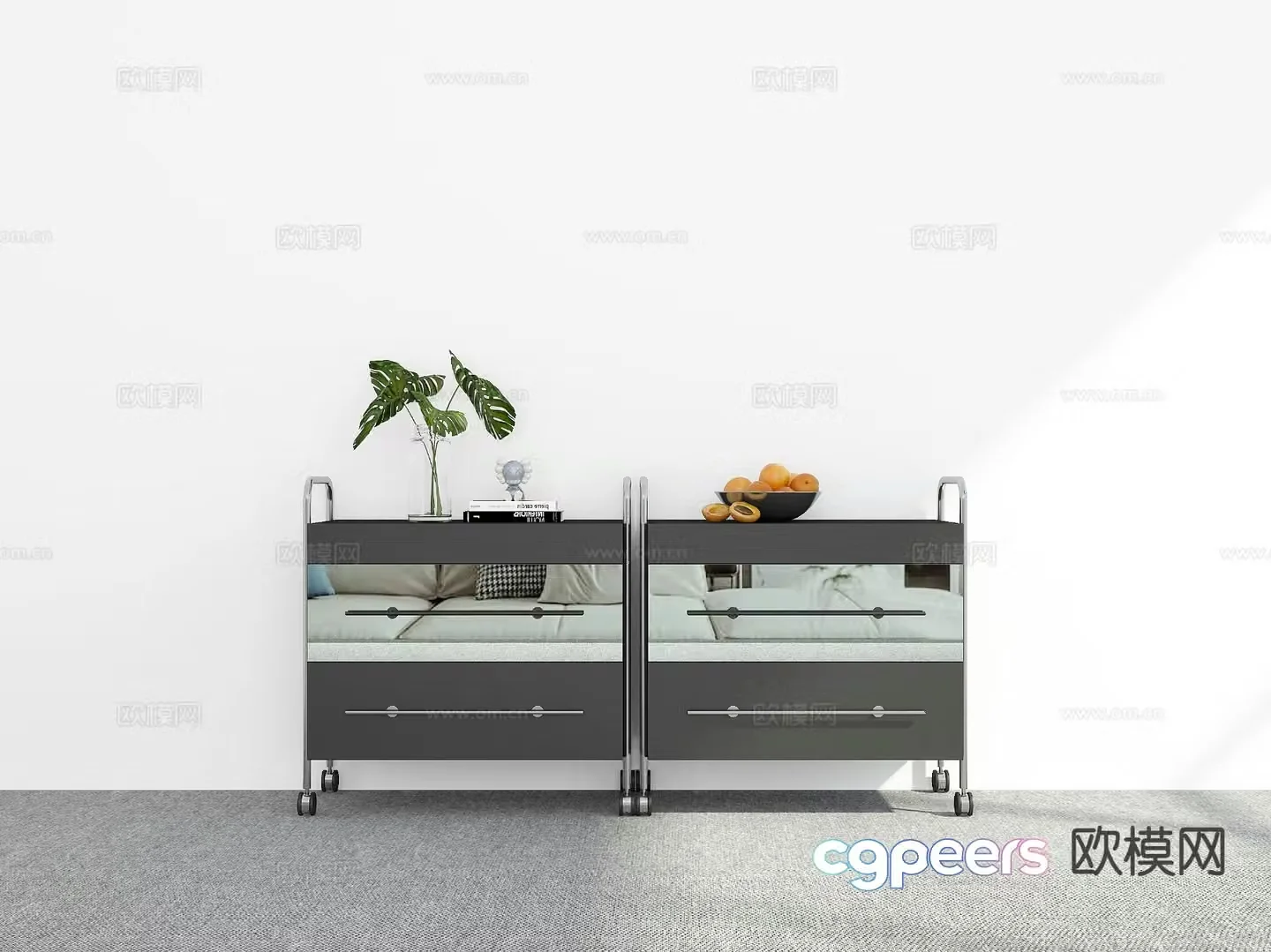 Modern side cabinet entrance cabinet 3d model