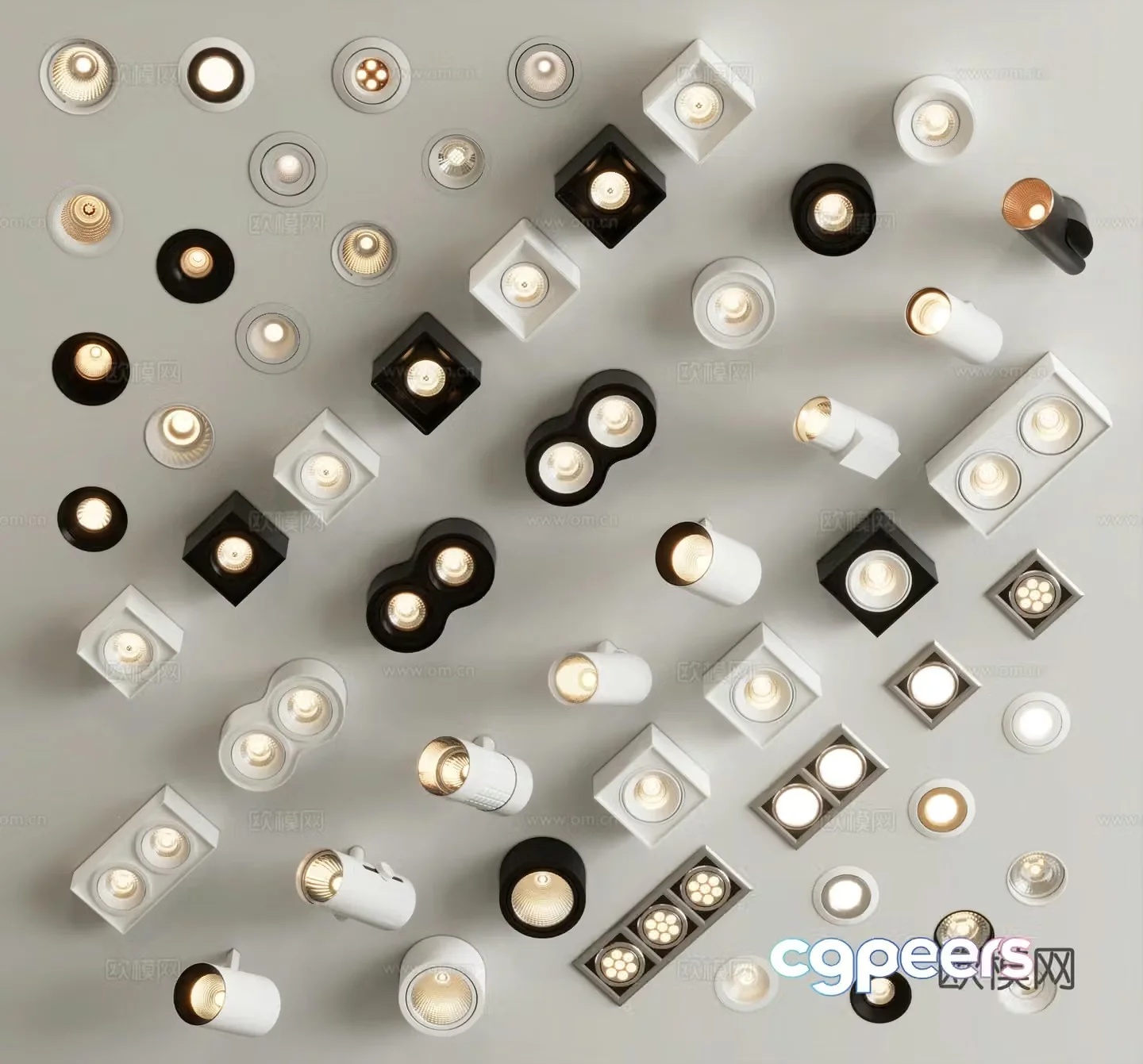 Modern downlight spotlight track light 3d model