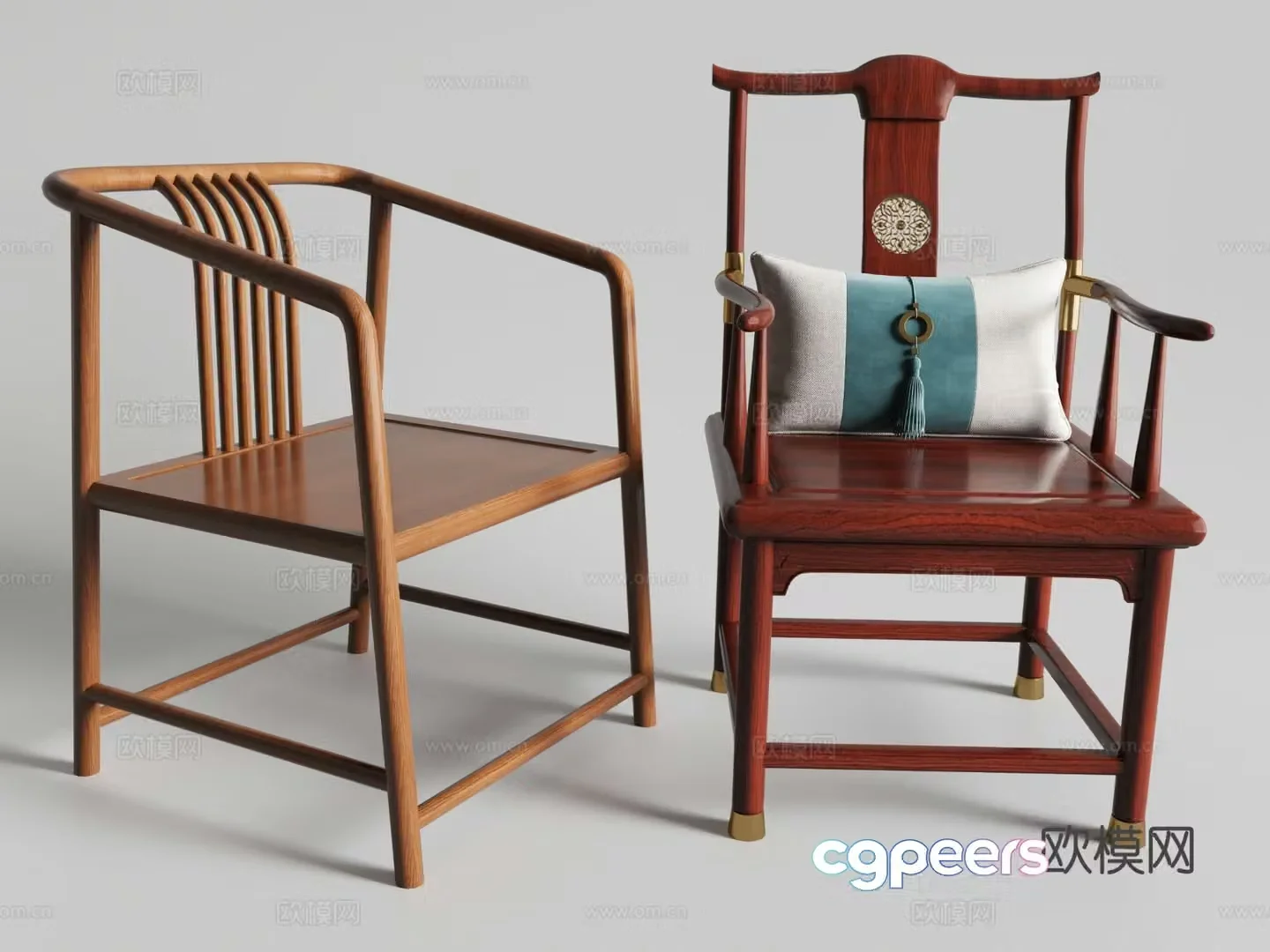 New Chinese style chair official hat chair 3d model