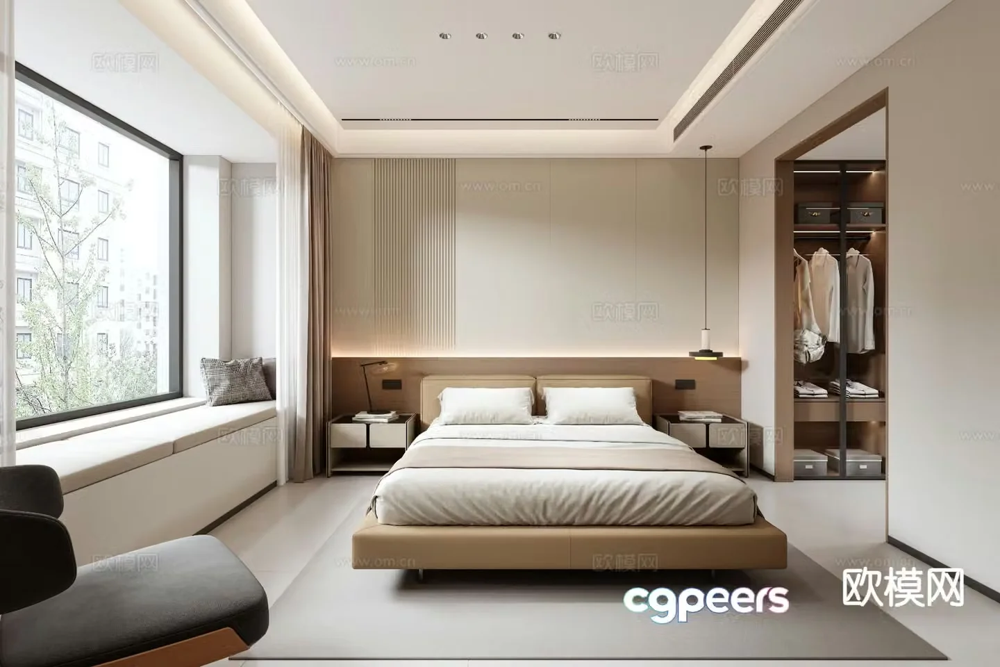 Modern bedroom master bedroom dressing room 3d model