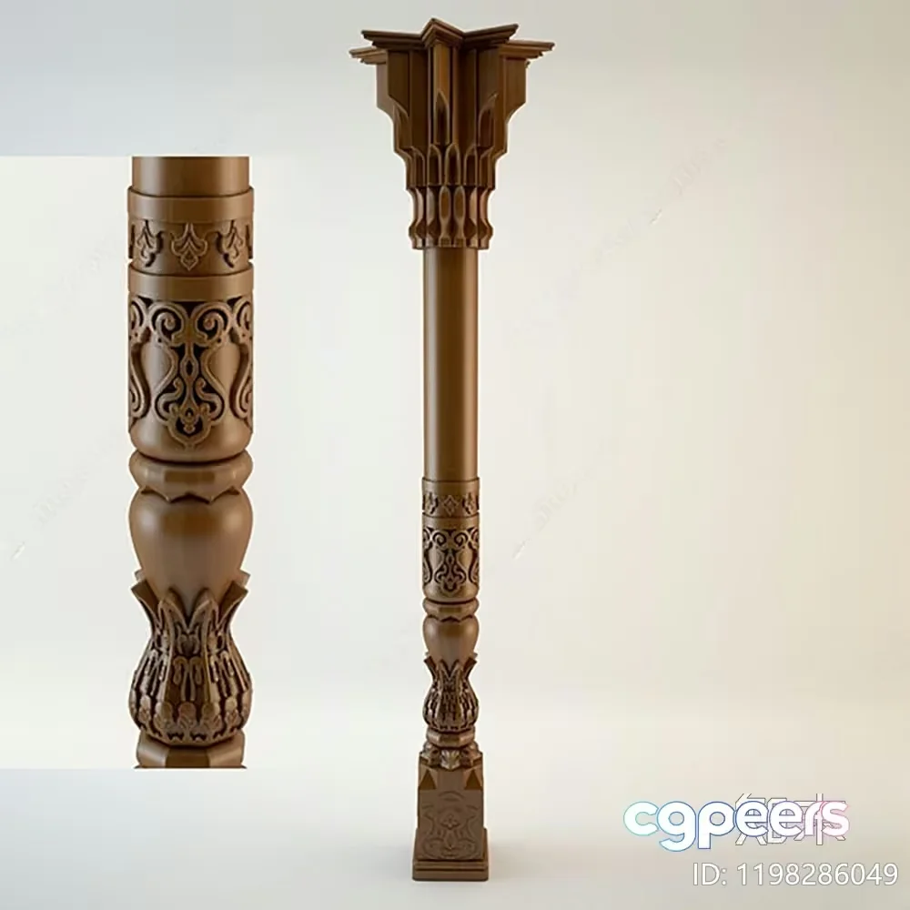 A Decorative Pillar 3D Model – 10013 – VRAY Render