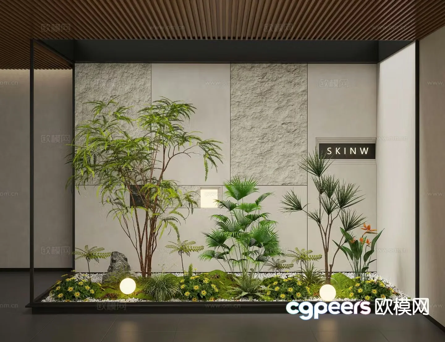 Indoor landscape plant landscaping 3d model