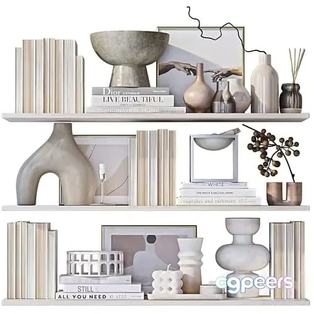 3ds Max Free – Shelves with decor