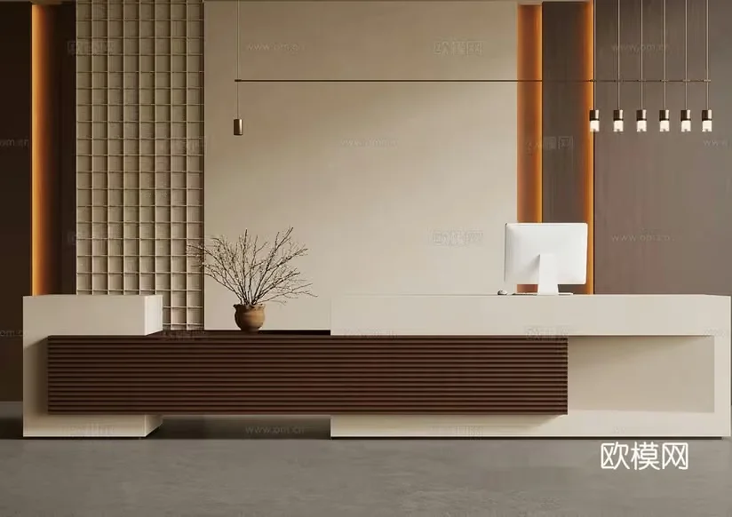Modern Office Desk 3D Model – 7042 – VRAY Render
