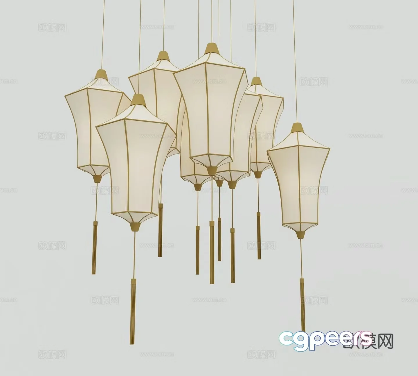 New Chinese chandelier 3D model