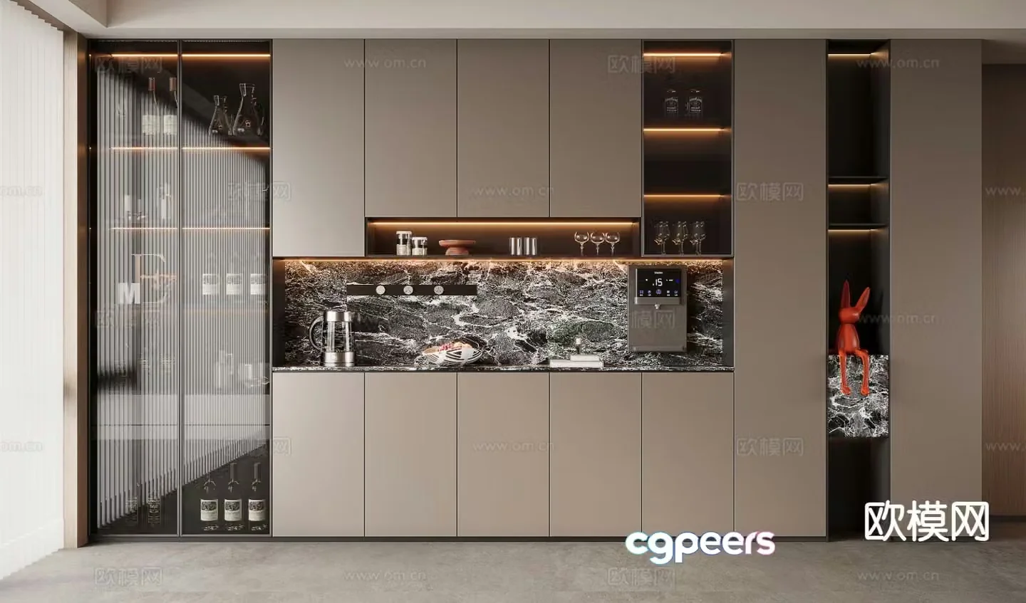 Italian wine cabinet sideboard 3d model