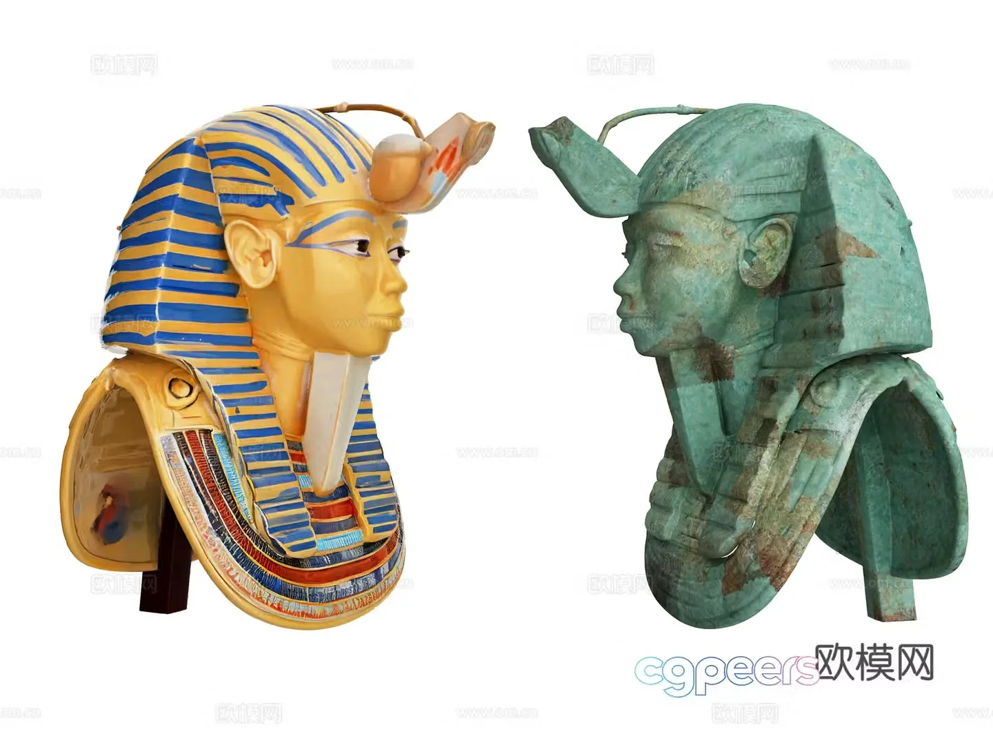 Egypt Egyptian elements pharaoh mummy element style statue sculpture Egyptian styling 3d model