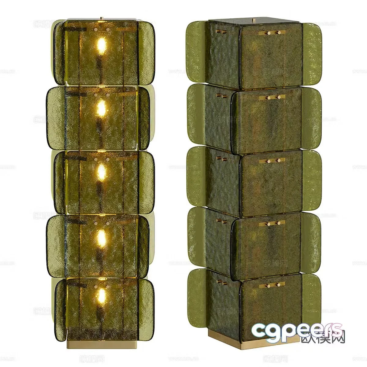 Glass table lamp 3d model