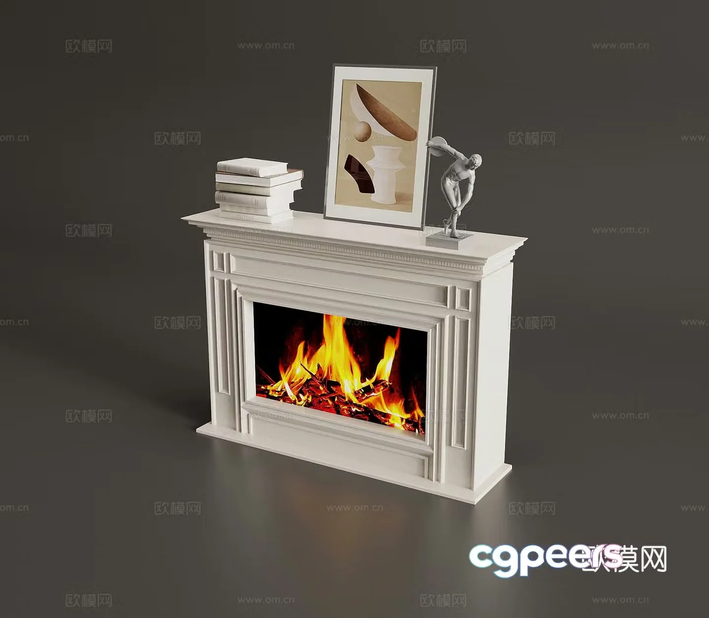 Modern fireplace Electronic fireplace Flame 3d model