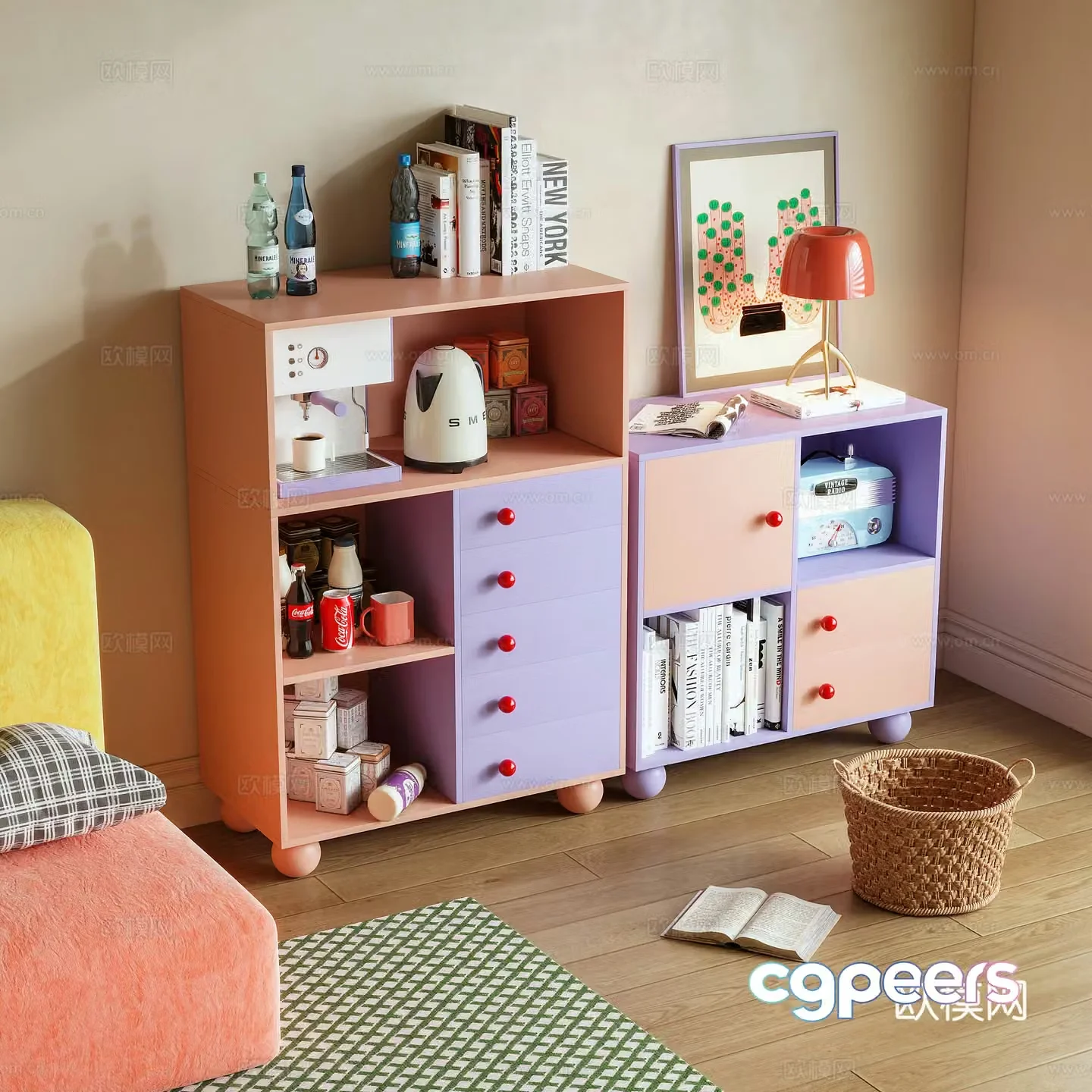 Modern sideboard sideboard combination cabinet storage cabinet 3d model