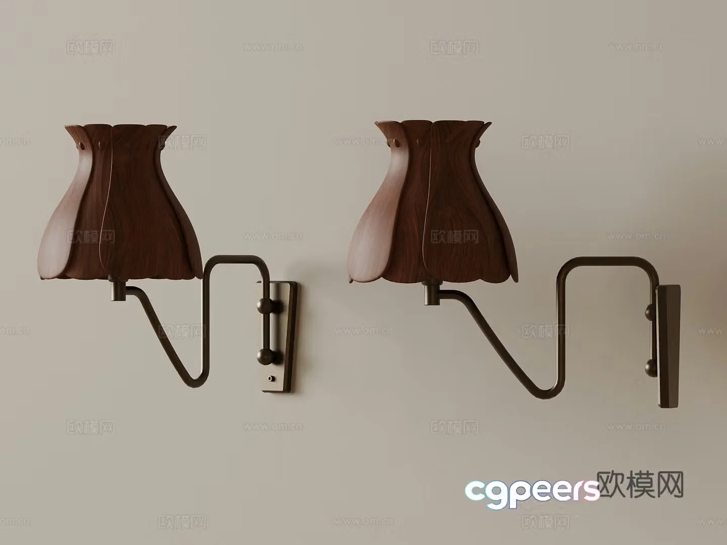 French medieval wall light 3D model