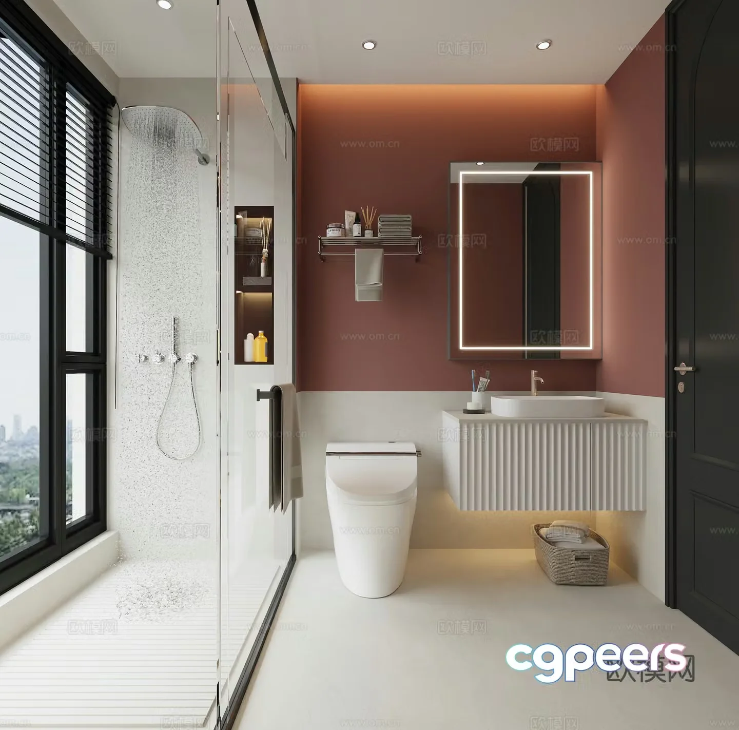 Modern minimalist bathroom 3d model
