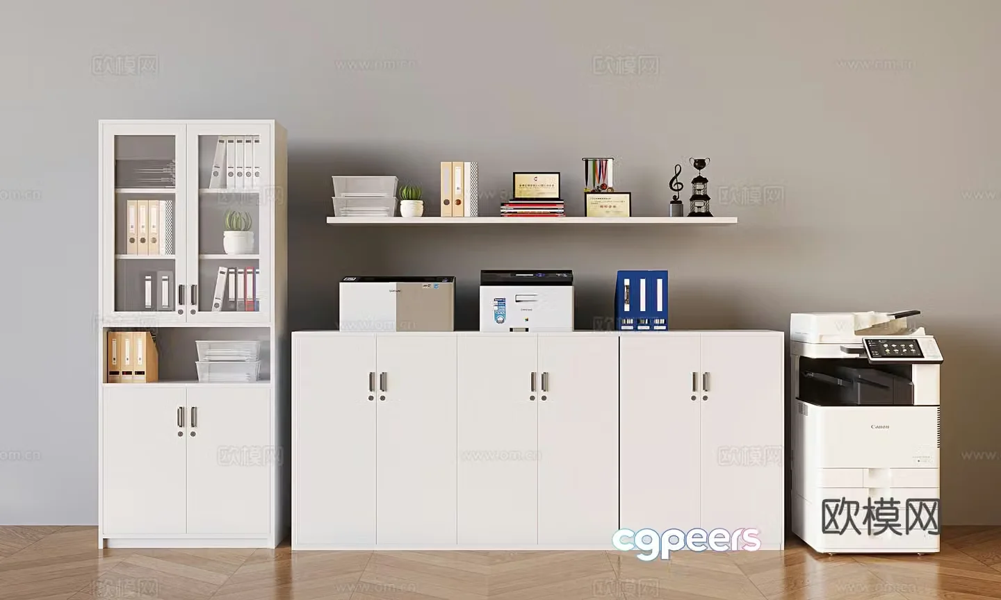 Iron file cabinet file cabinet printer copier 3d model