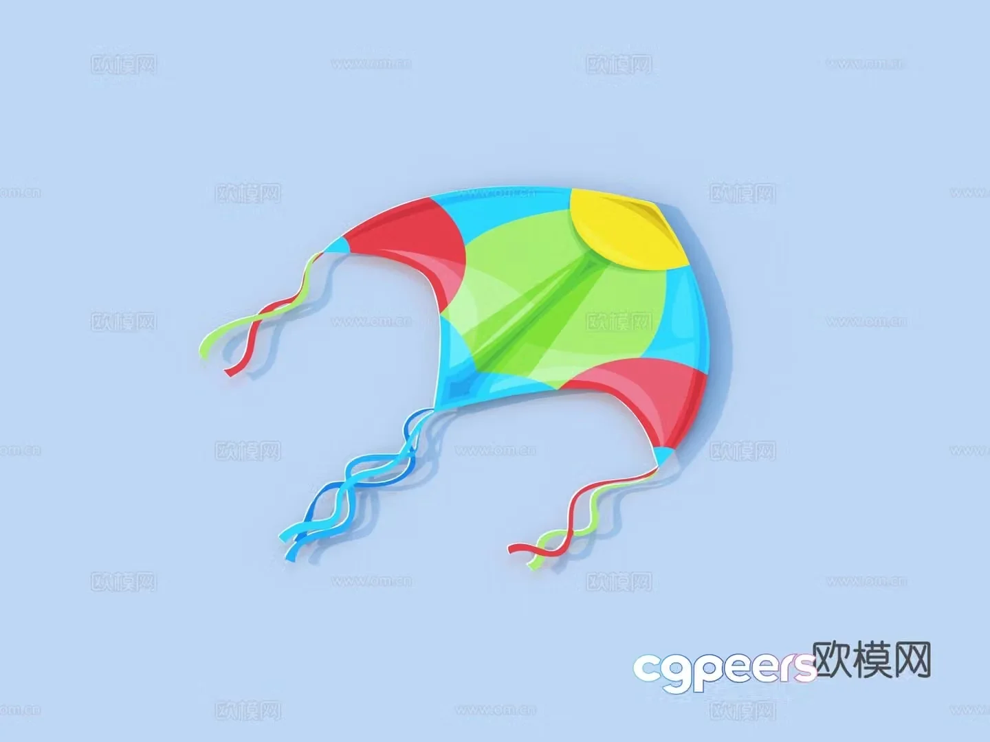 kite toy ornament decoration 3d model