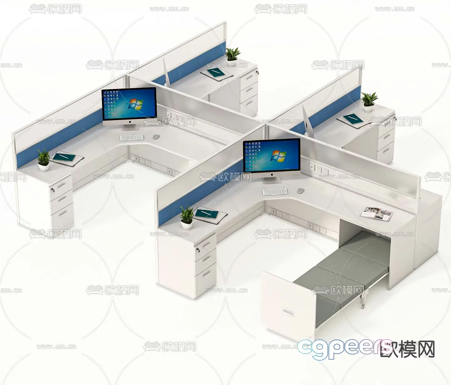 Screen work station 3D model