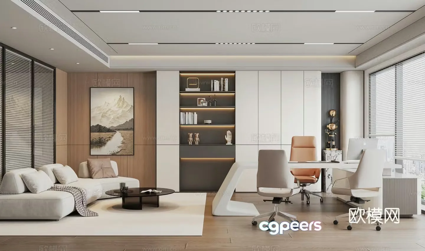 Modern manager office 3d model