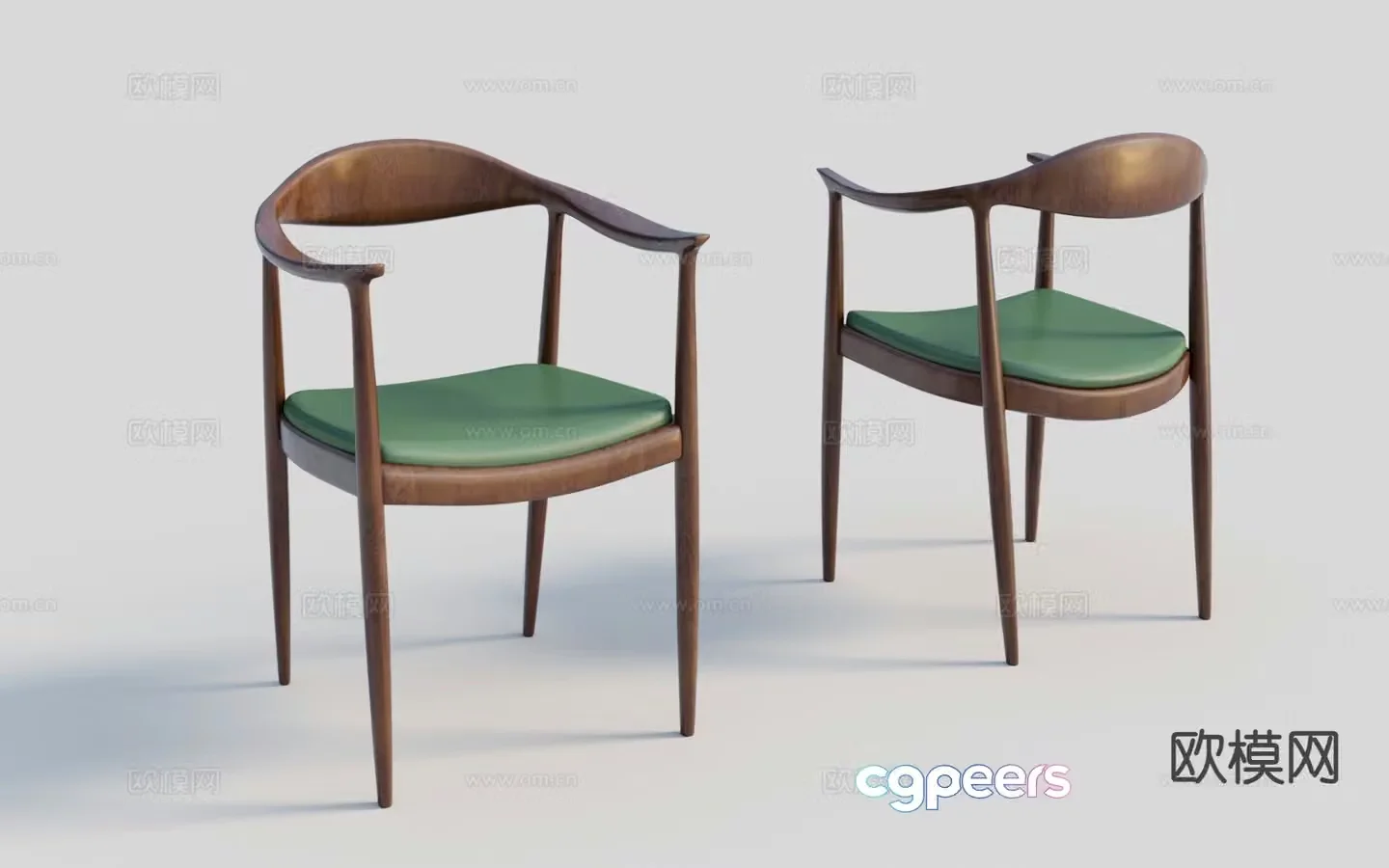 Nordic chair single chair dining chair 3d model