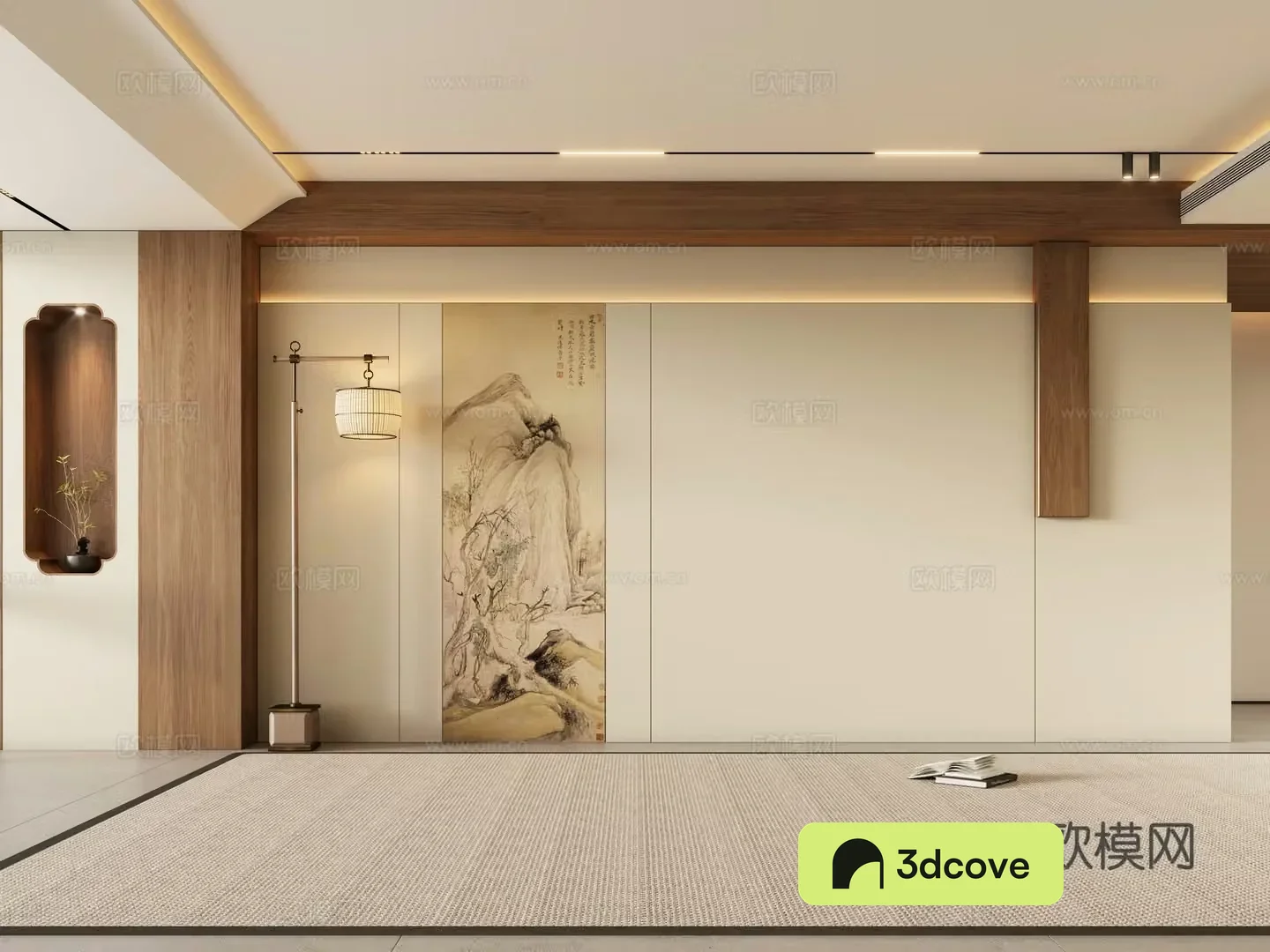 Zen new Chinese sofa background wall