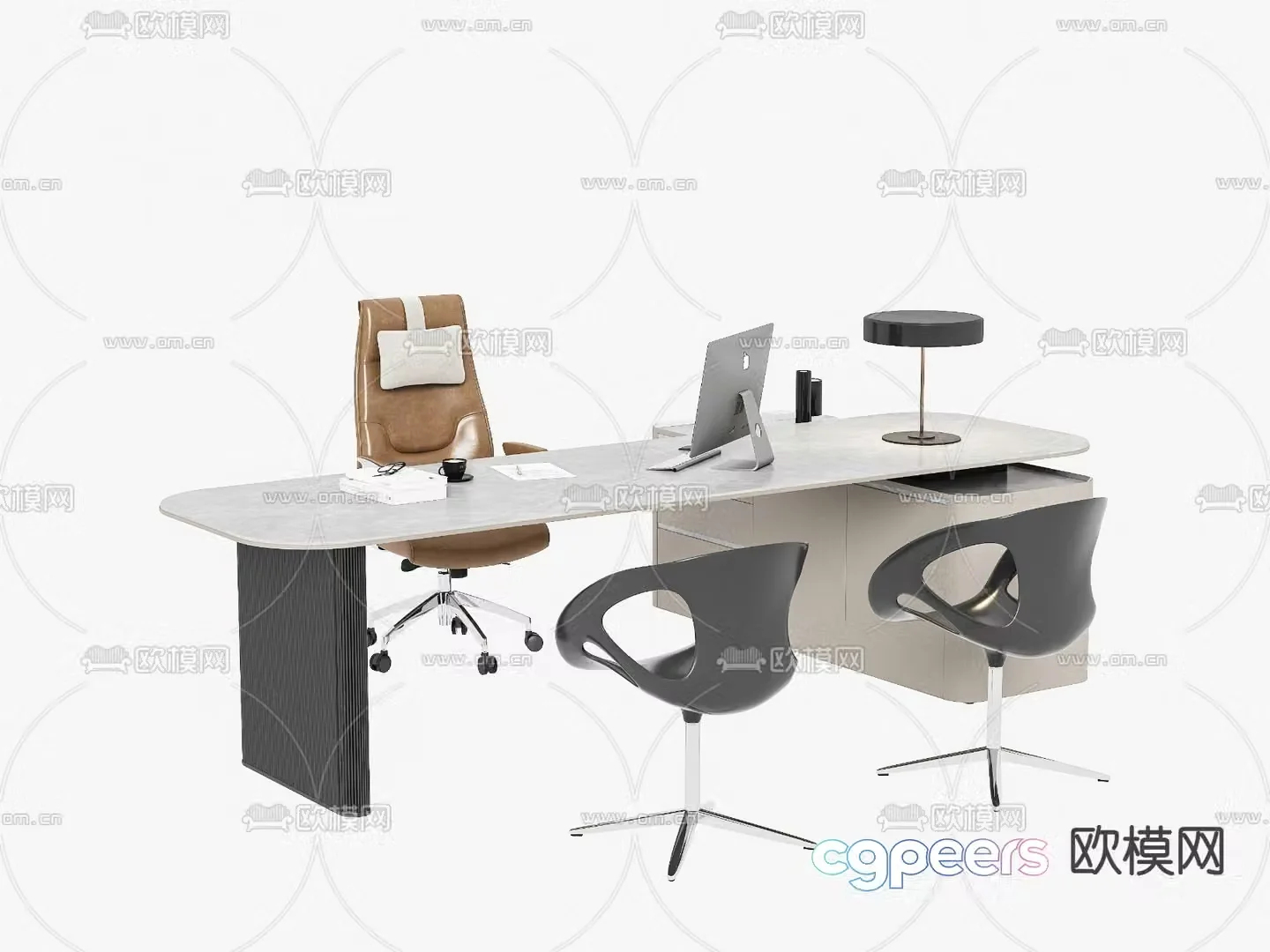 Desk tables and chairs office desks and chairs 3d model