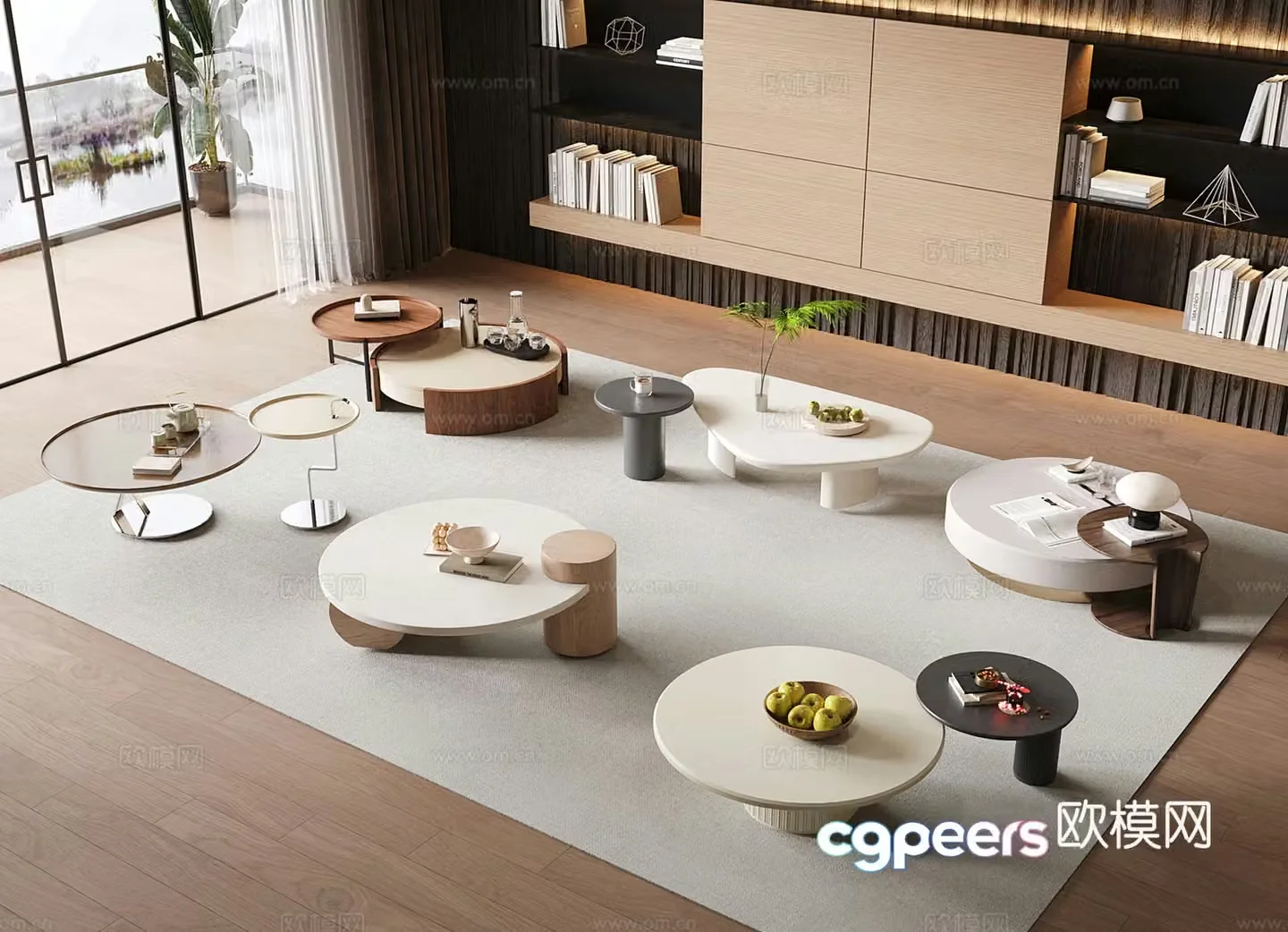 Modern coffee table coffee table combination 3D model