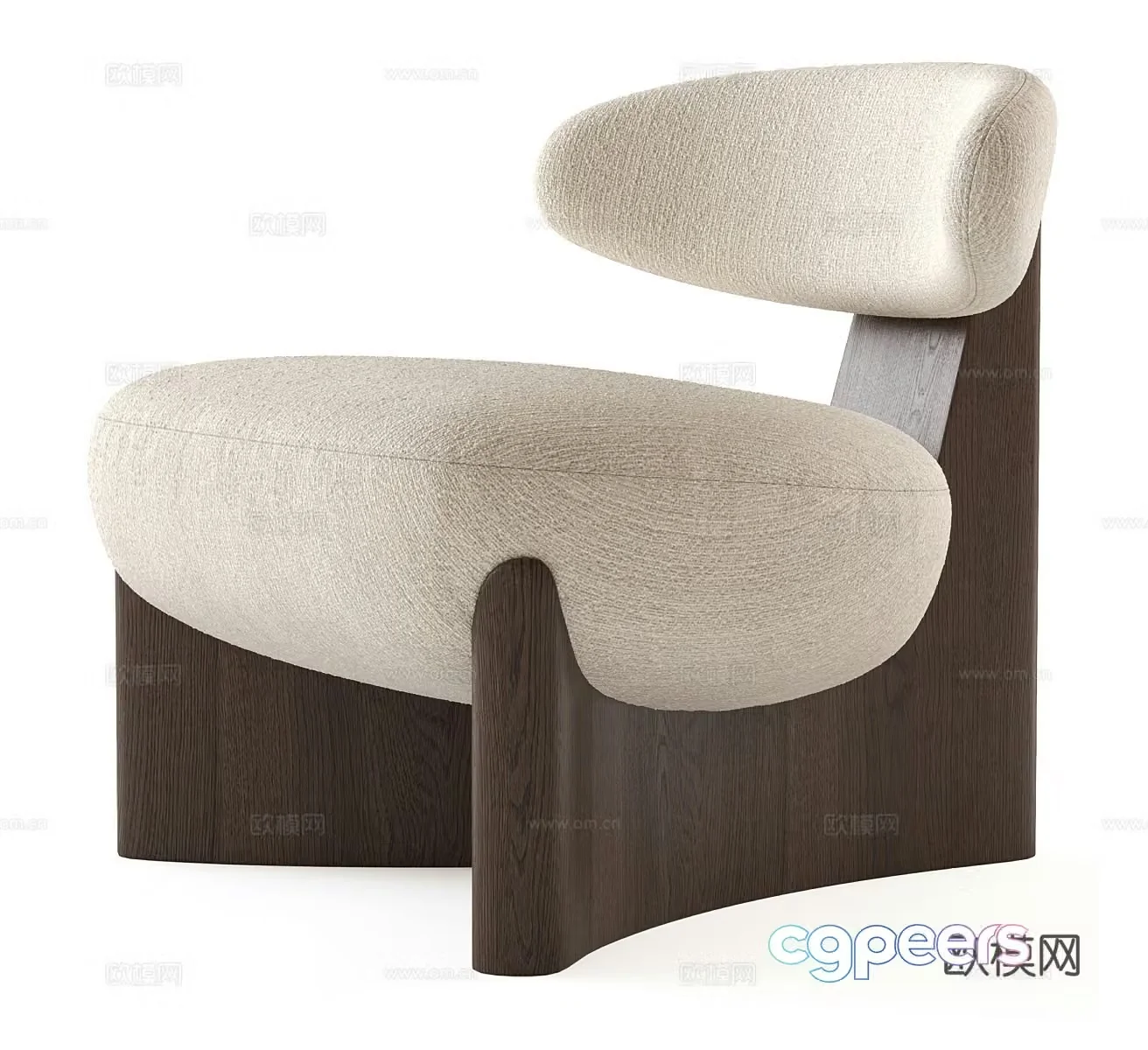 Middle-aged leisure chair Wasabi style leisure chair B&B leisure chair Fabric single chair Fabric leisure chair 3d model