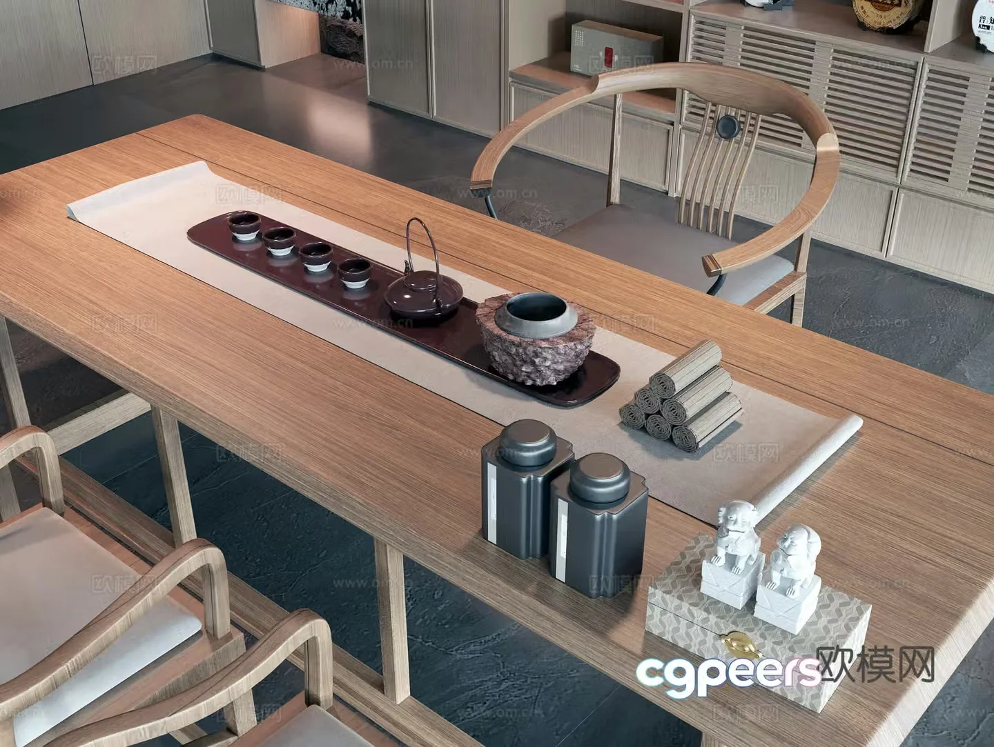 New Chinese style tea table tea table 3d model