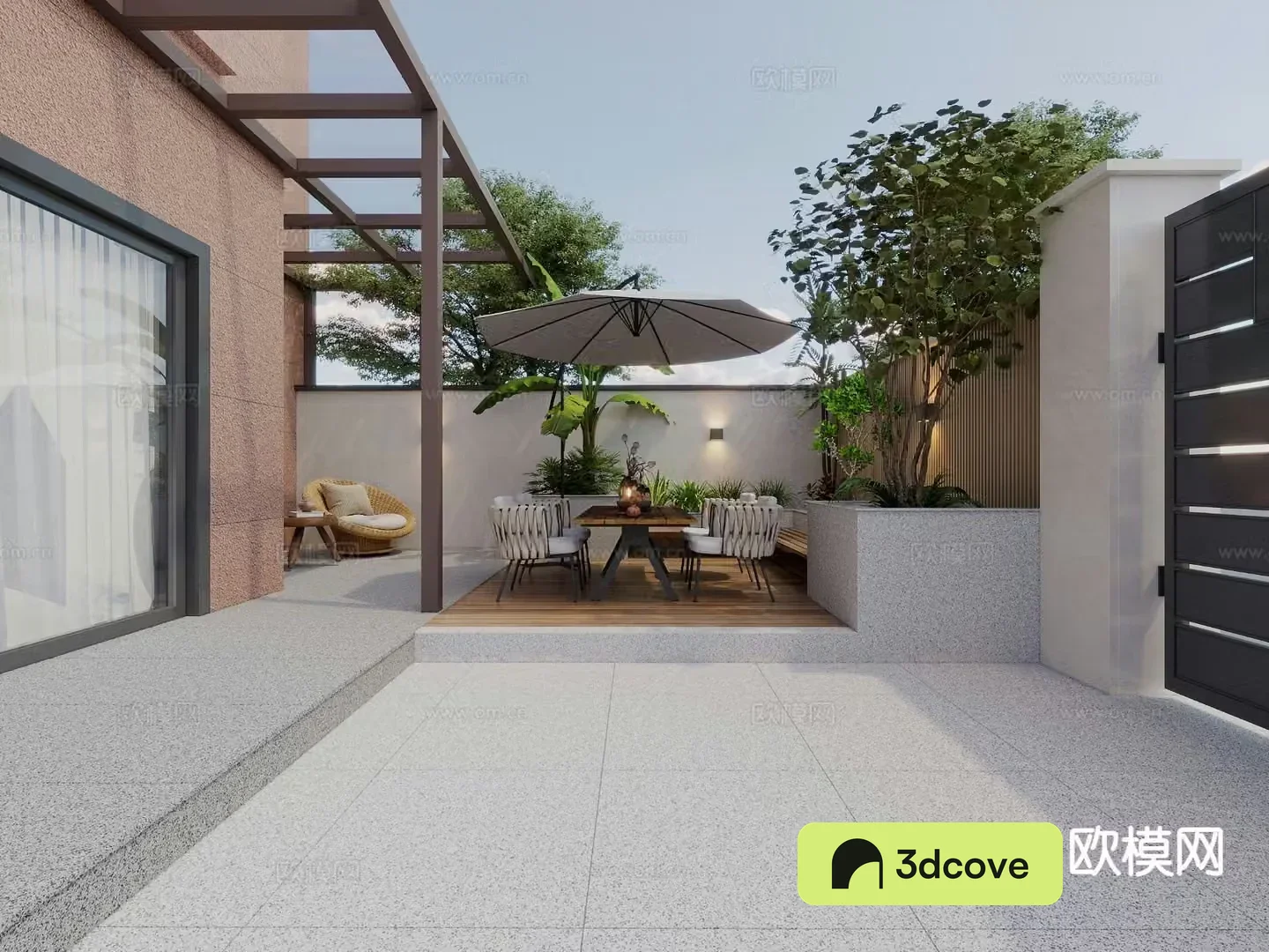 Modern yard courtyard landscape