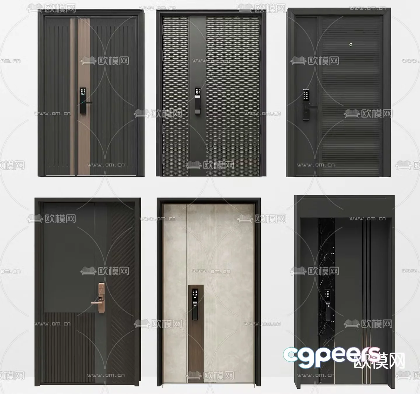 Entry door Security door Password door 3d model