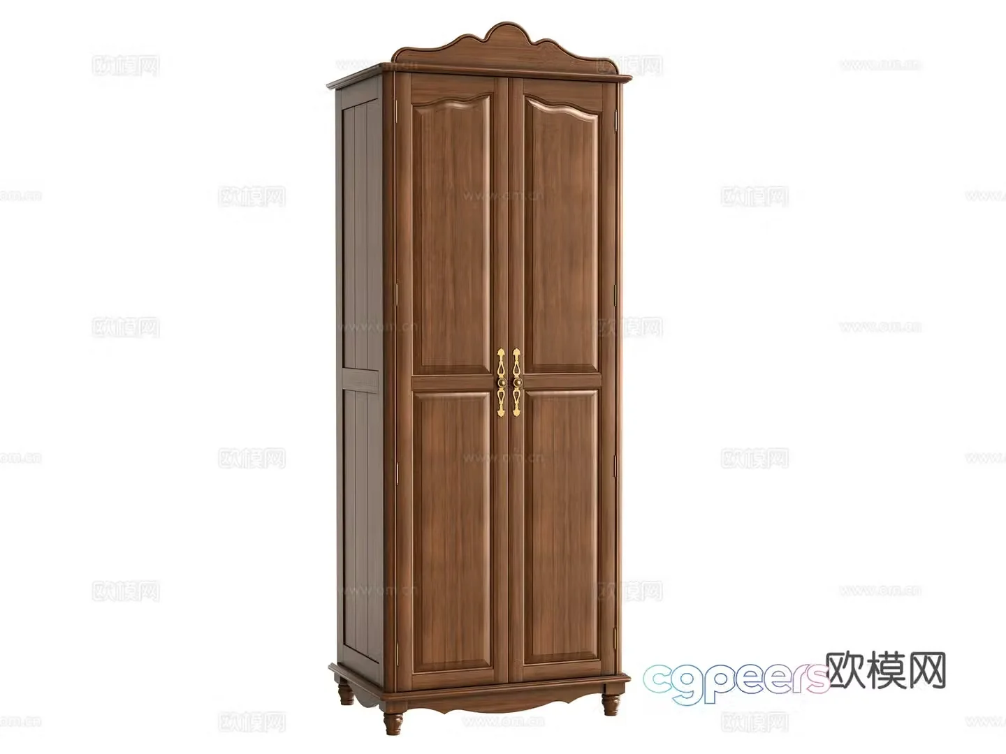 American double door wardrobe 3D model
