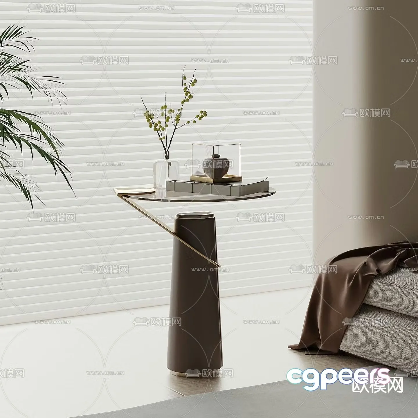 Modern side table round table corner table 3D model