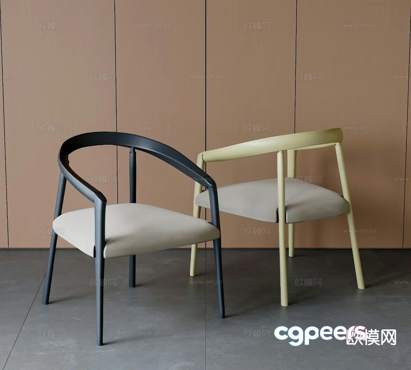 Nordic leisure chair armchair chair 3d model