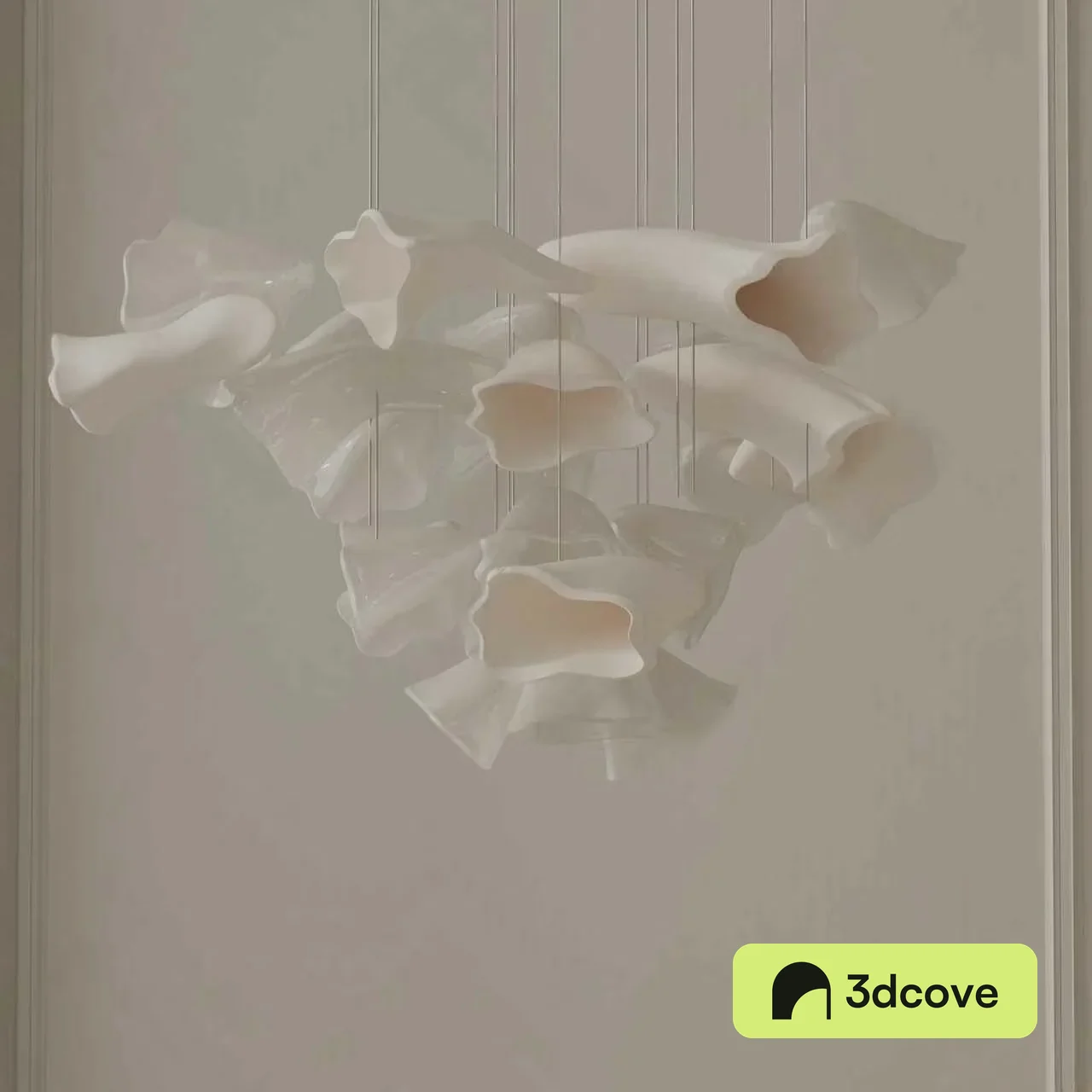 A White Abstract Chandelier