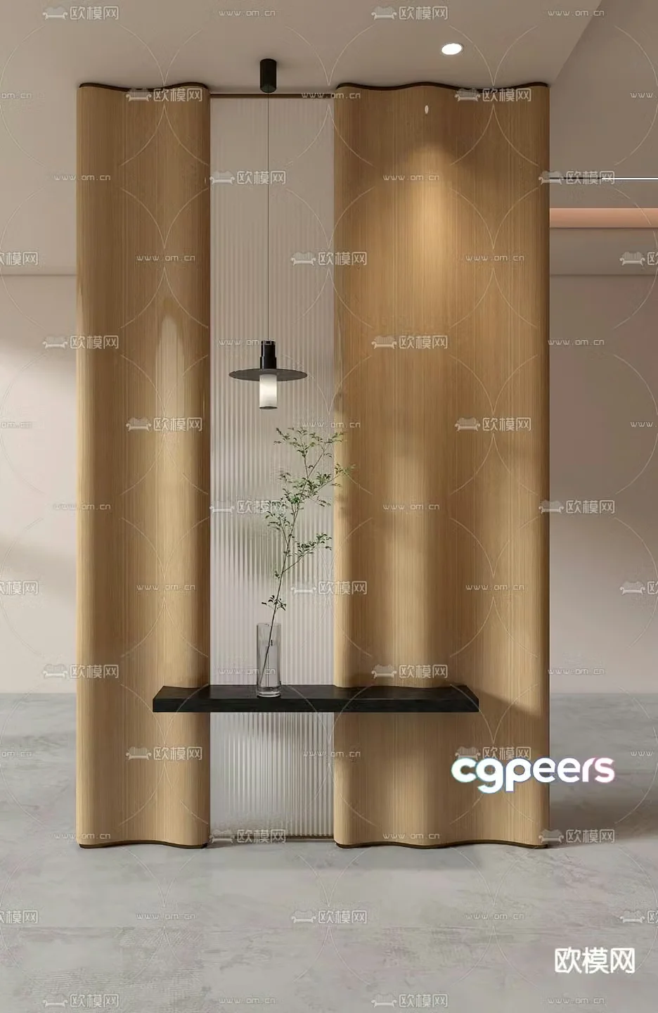 Entrance screen decorative partition 3D model