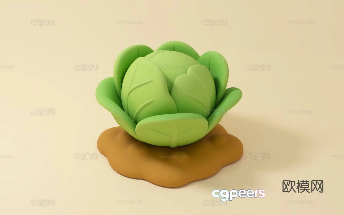 Cartoon Cabbage Meteor Pack Cabbage Vegetables Anime Image Beautiful Chen Diduo Beautiful Chen props I3d model