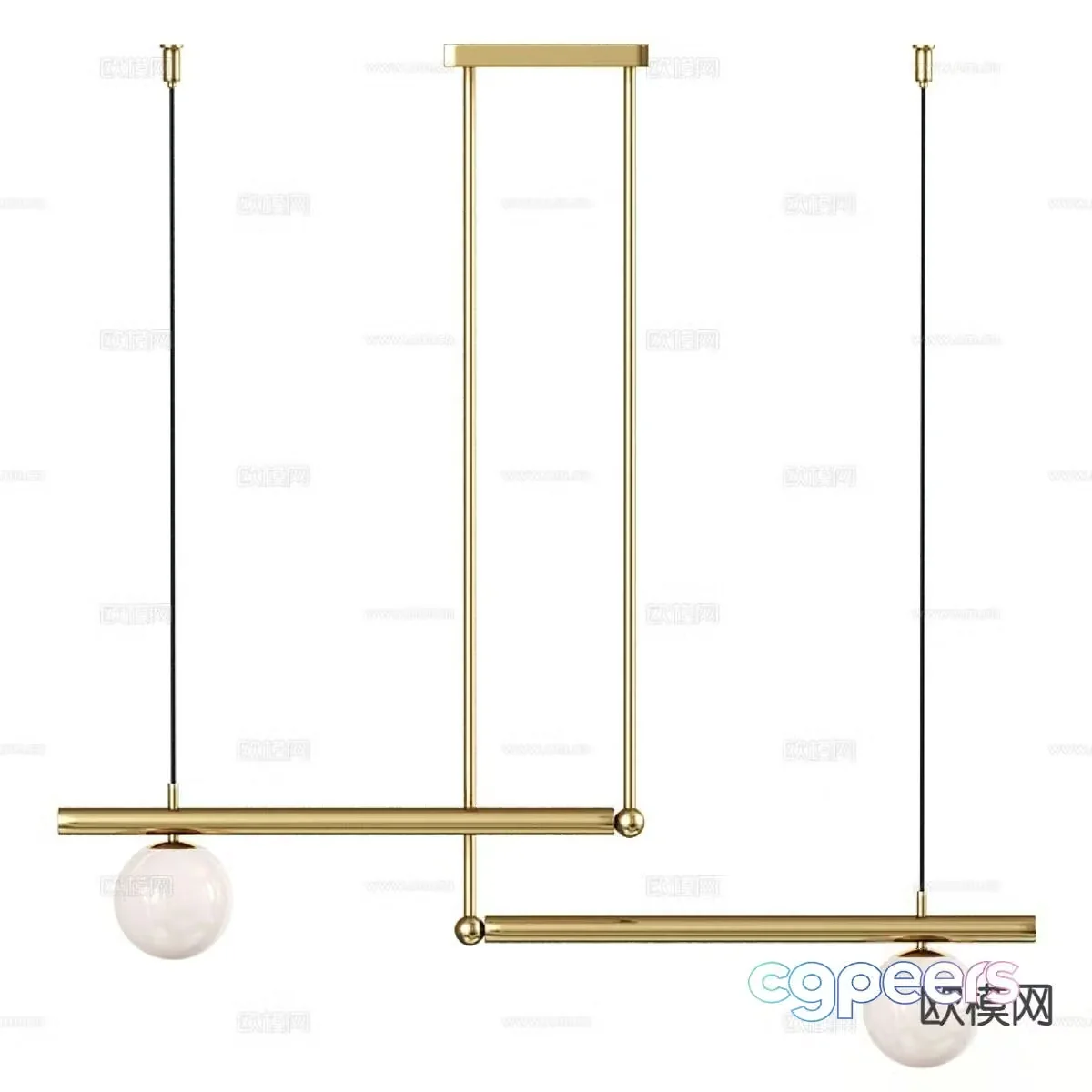 Light luxury small chandelier 3D model