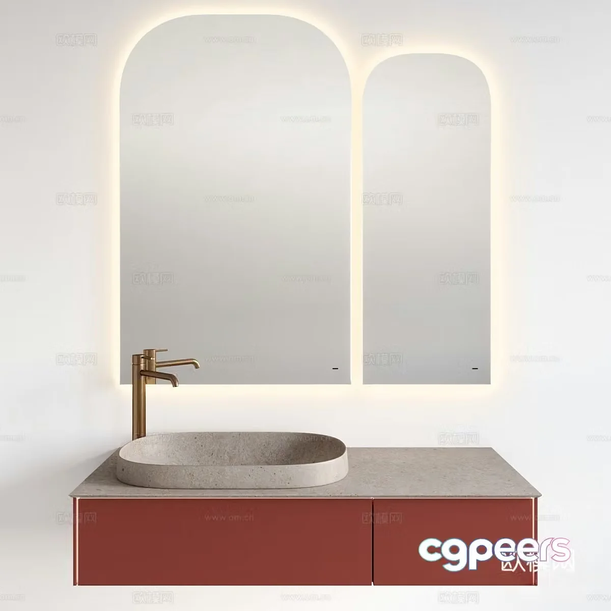 New Chinese -style bathroom cabinet 3D model