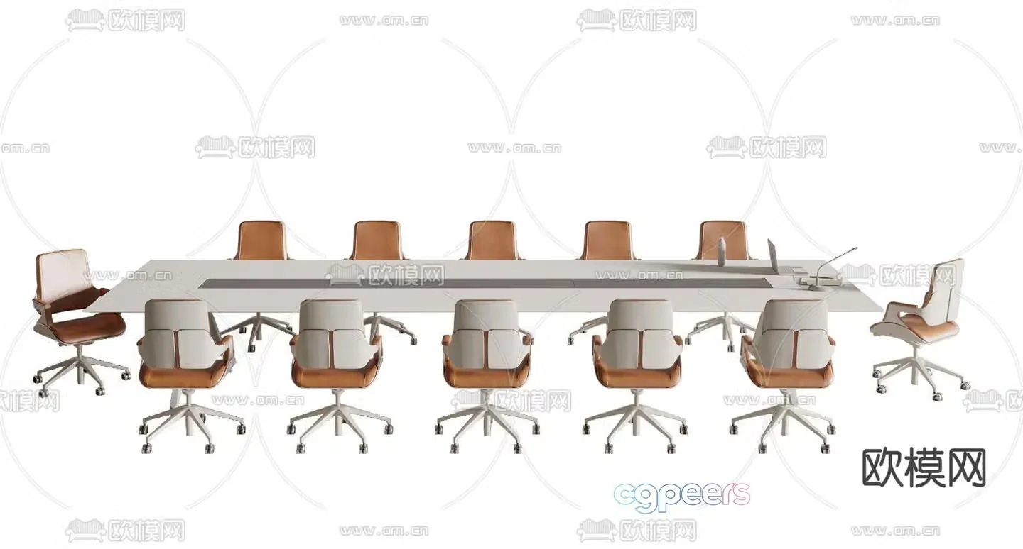 Long conference table conference table 3d model